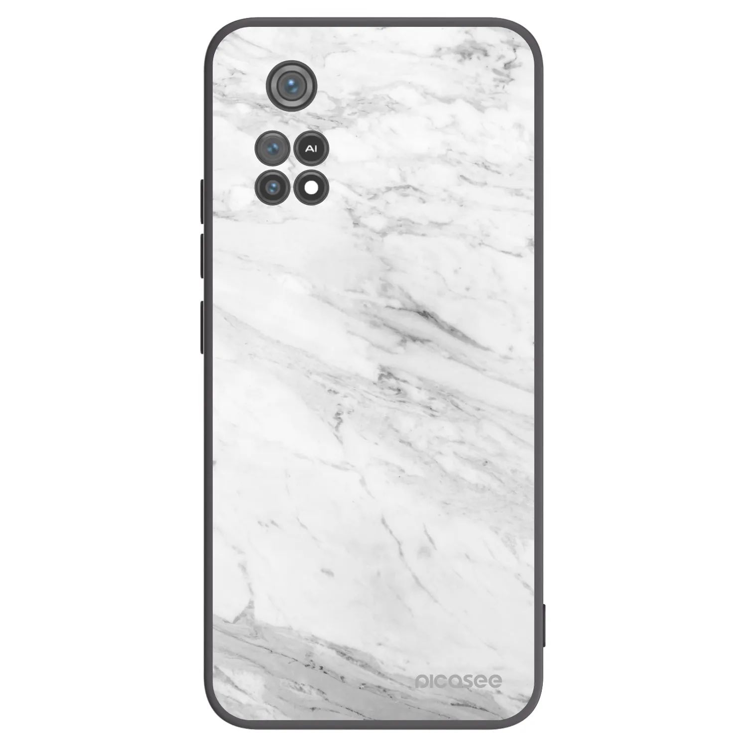 Picasee silikonski črni ovitek za Xiaomi Poco M4 Pro - White marble