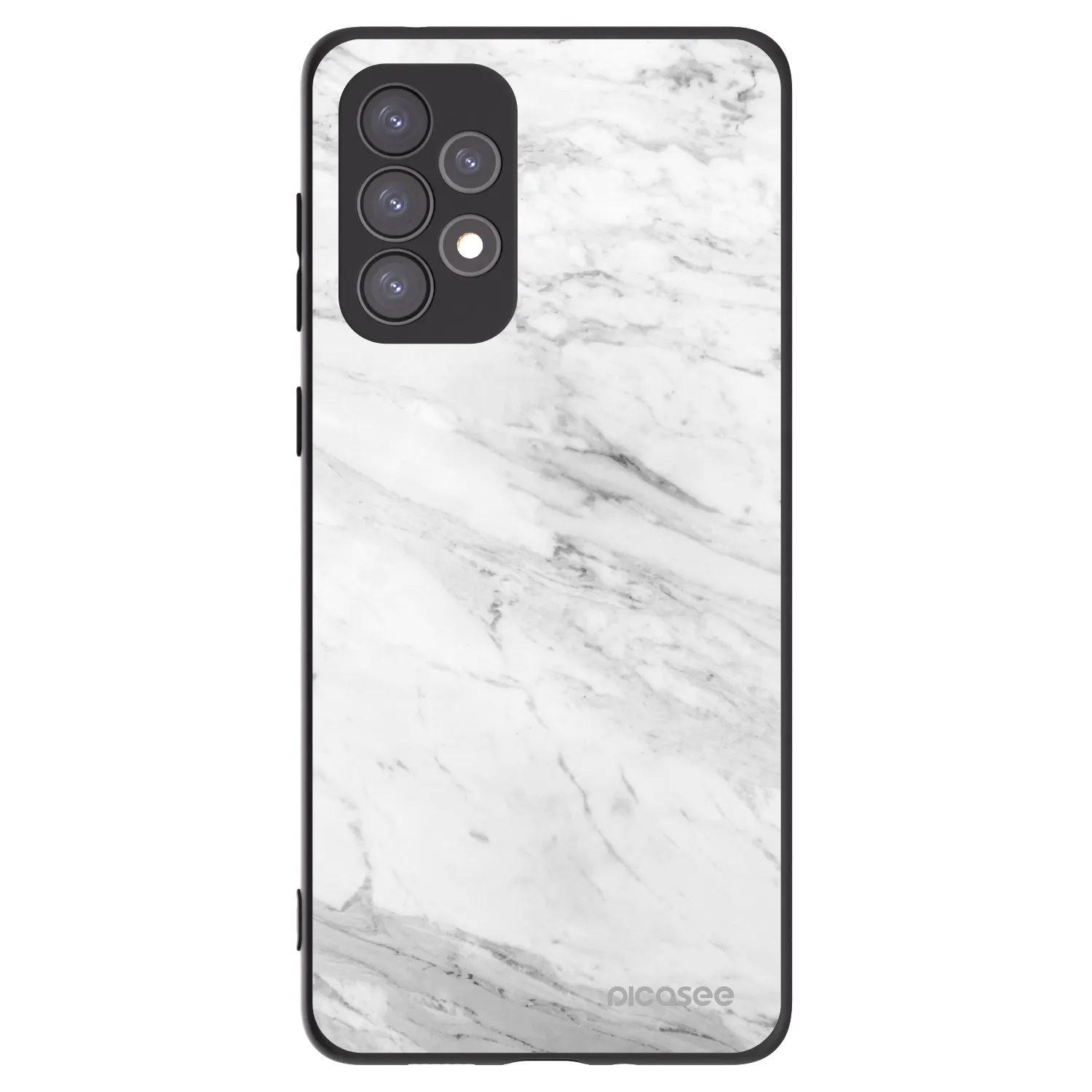 Picasee silikonski črni ovitek za Samsung Galaxy A73 5G - White marble
