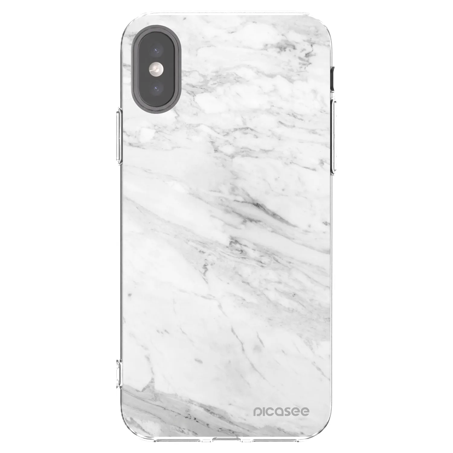 Picasee silikonski prozorni ovitek za Apple iPhone X/XS - White marble