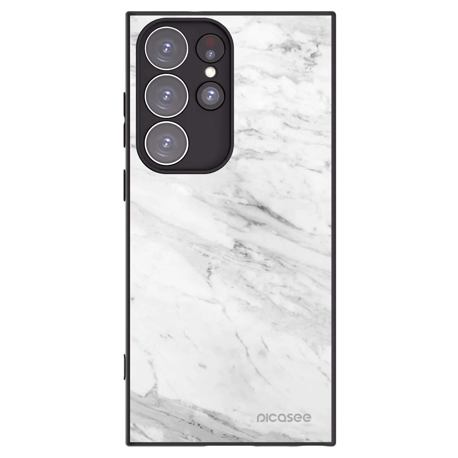Picasee silikonski črni ovitek za Samsung Galaxy S23 Ultra 5G - White marble