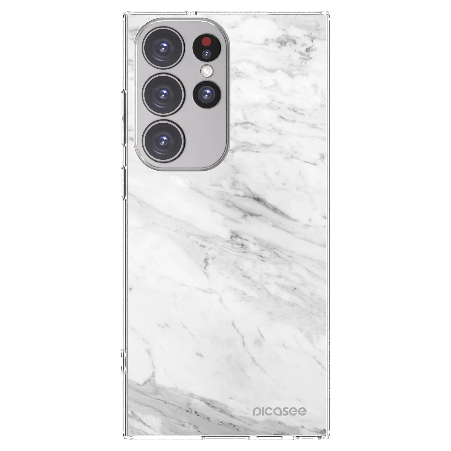 Picasee silikonski prozorni ovitek za Samsung Galaxy S23 Ultra 5G - White marble