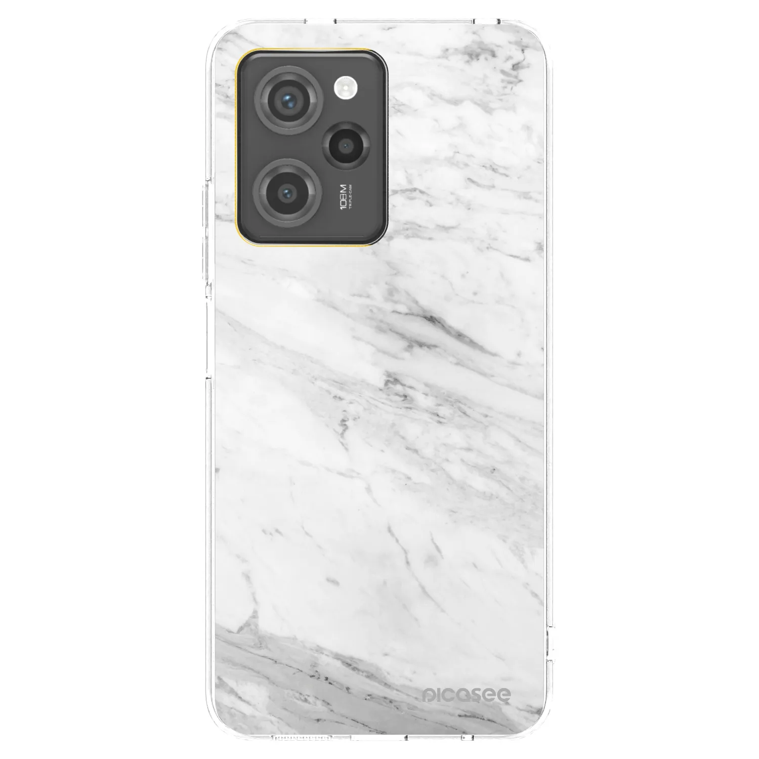 Picasee silikonski črni ovitek za Xiaomi Poco X5 Pro - White marble