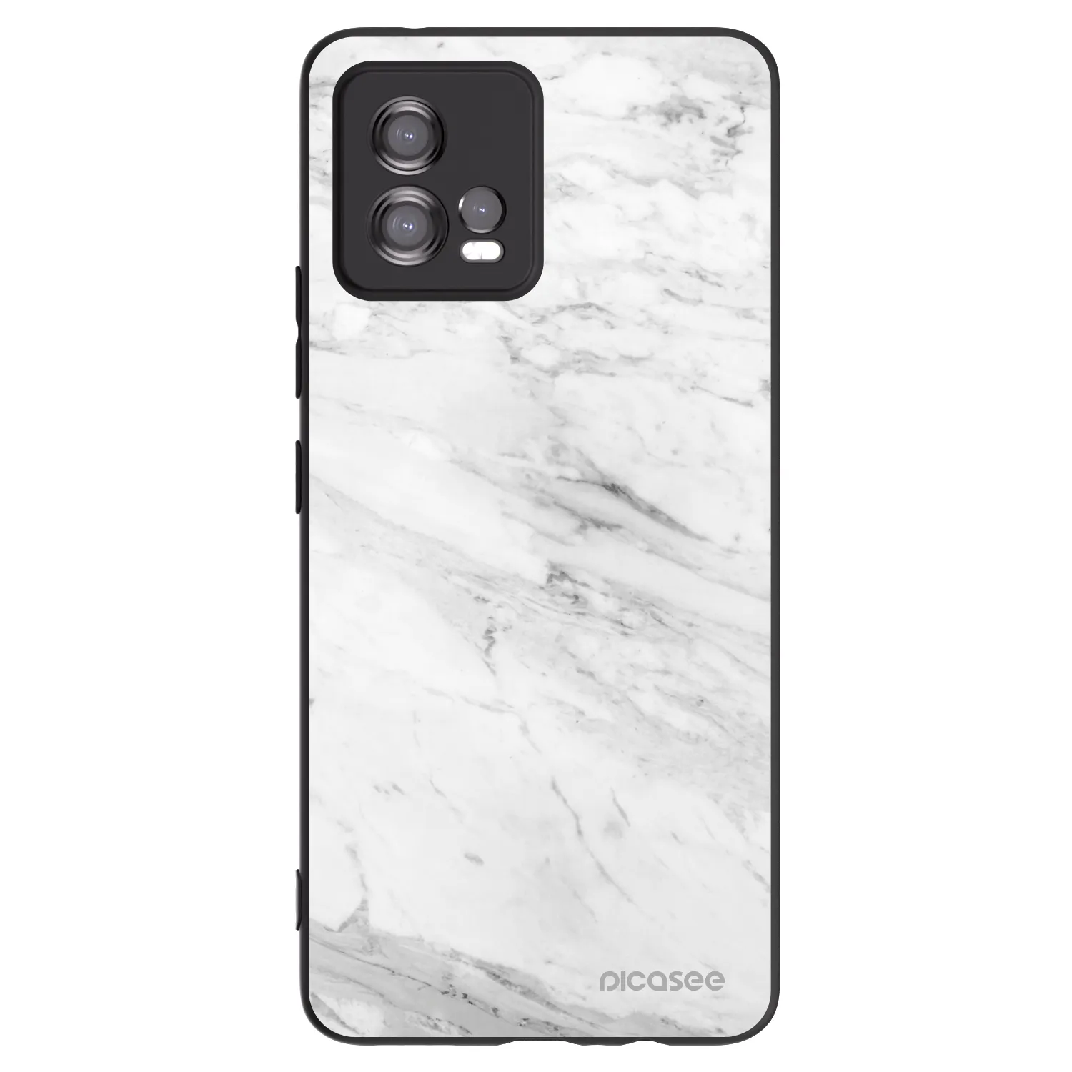 Picasee silikonski črni ovitek za Motorola Moto G72 - White marble