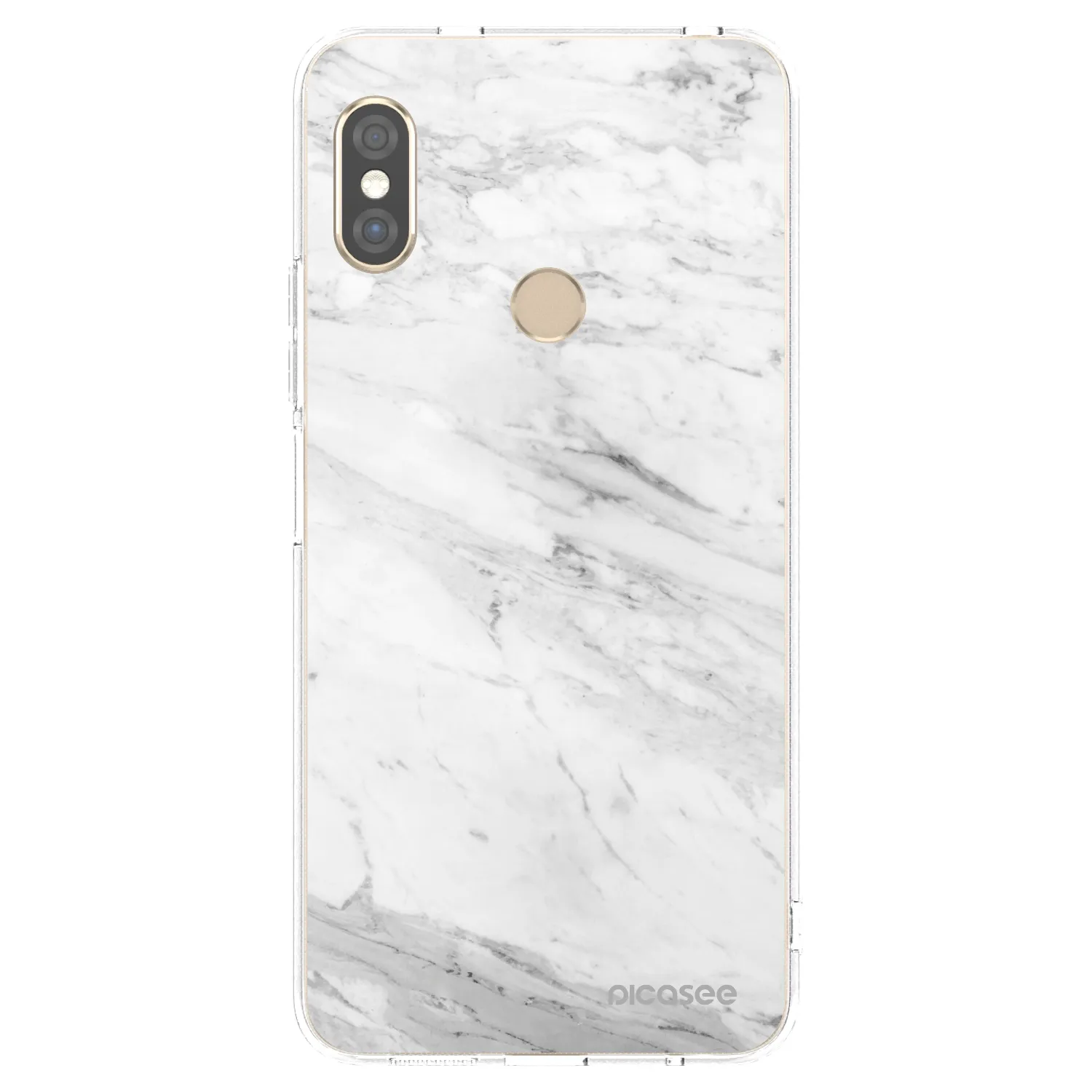 Picasee silikonski prozorni ovitek za Xiaomi Redmi Note 5 Global - White marble