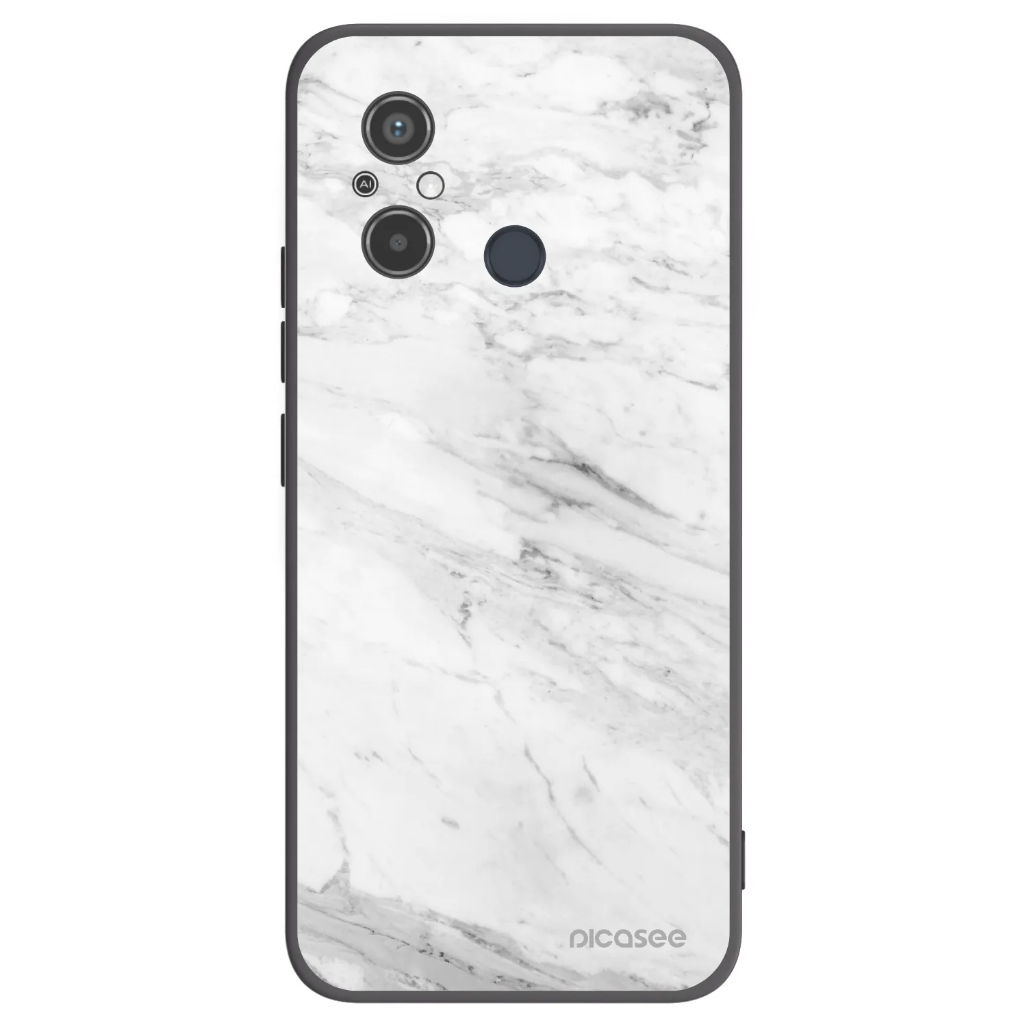 Picasee silikonski črni ovitek za Xiaomi Redmi 12C - White marble