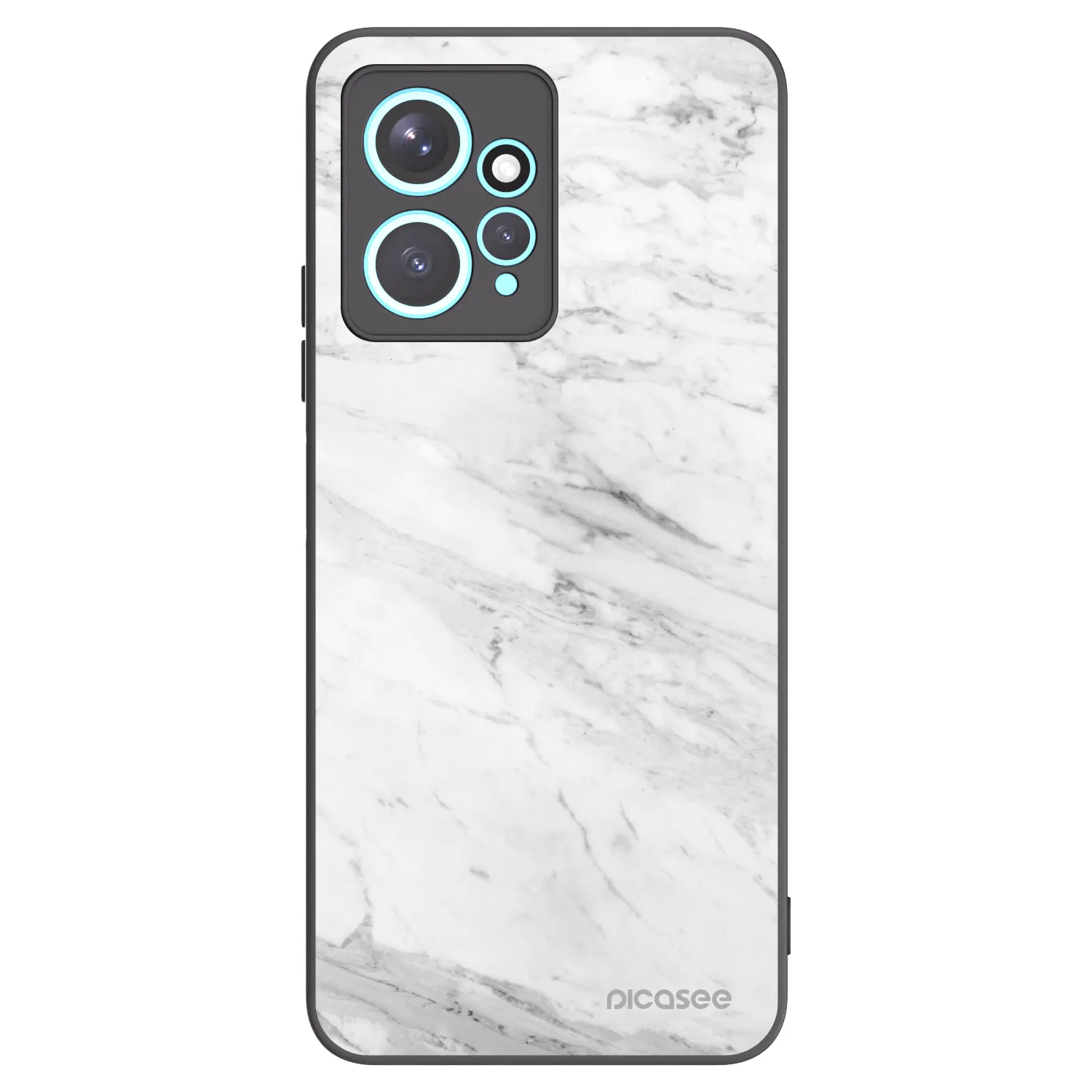Picasee silikonski črni ovitek za Xiaomi Redmi Note 12 4G - White marble