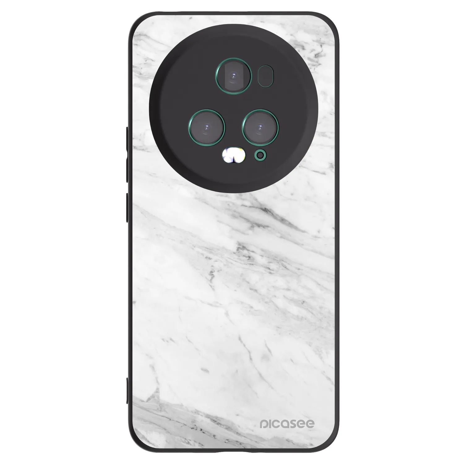Picasee silikonski črni ovitek za Honor Magic5 Pro - White marble