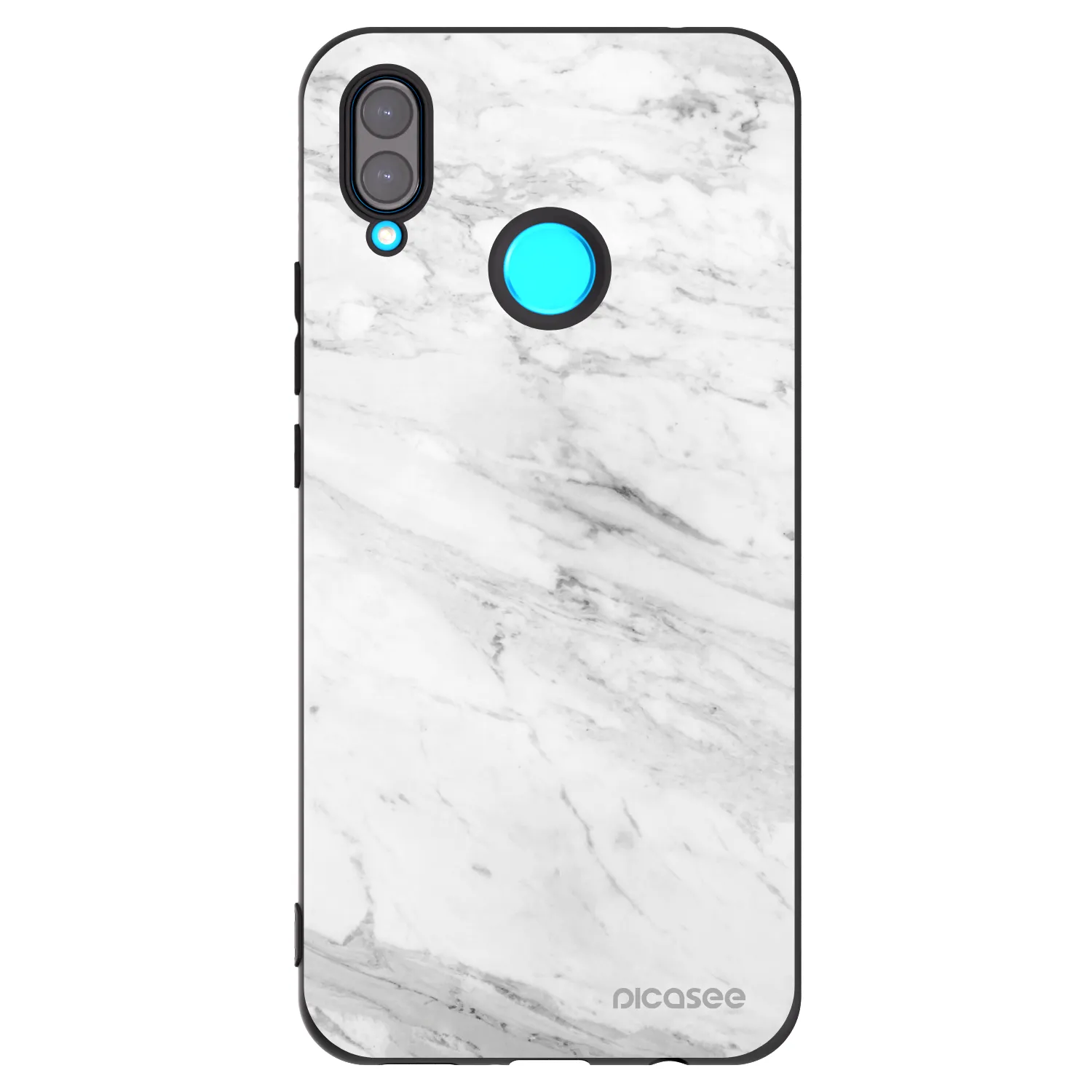 Picasee silikonski črni ovitek za Huawei Nova 3 - White marble