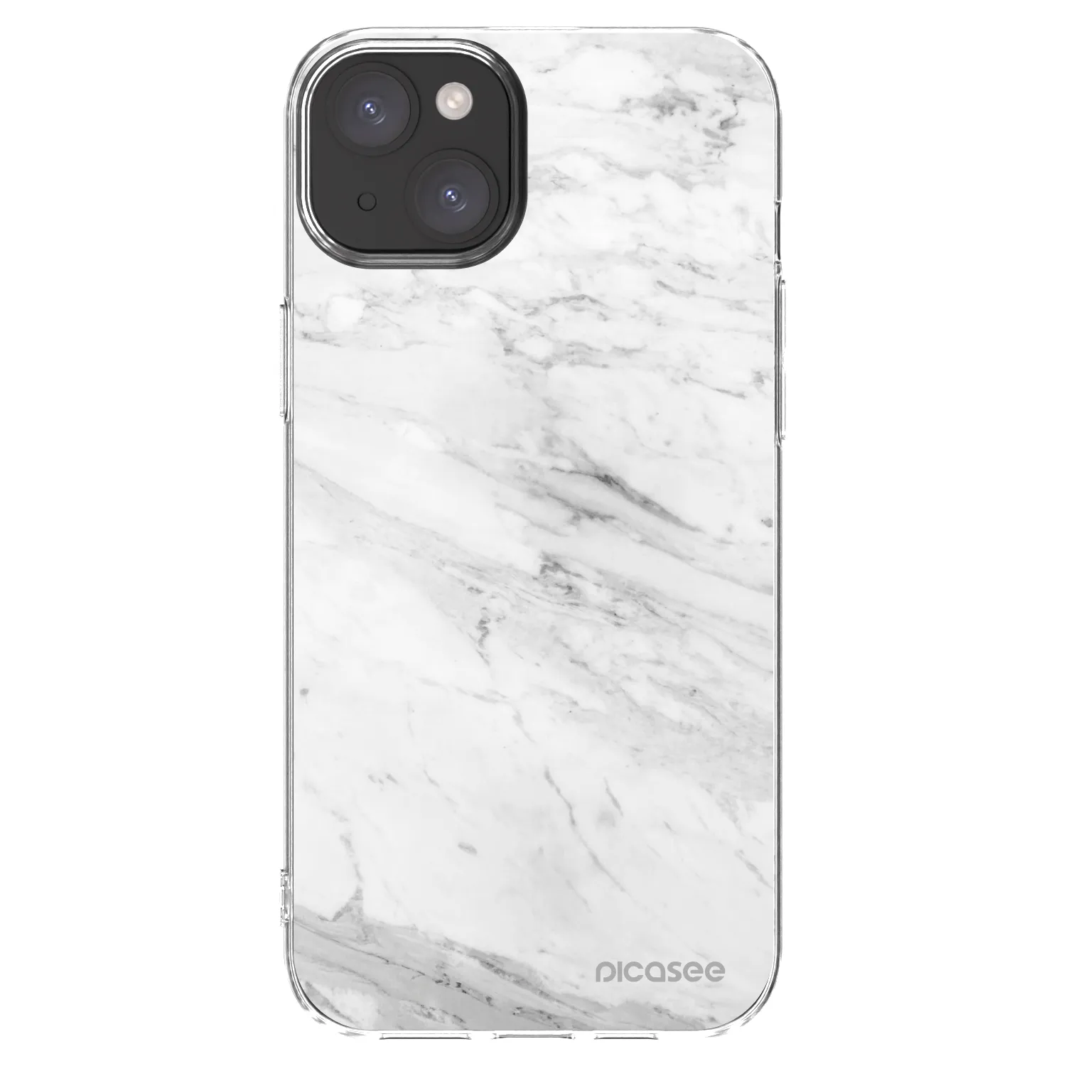 Picasee silikonski prozorni ovitek za Apple iPhone 15 Plus - White marble