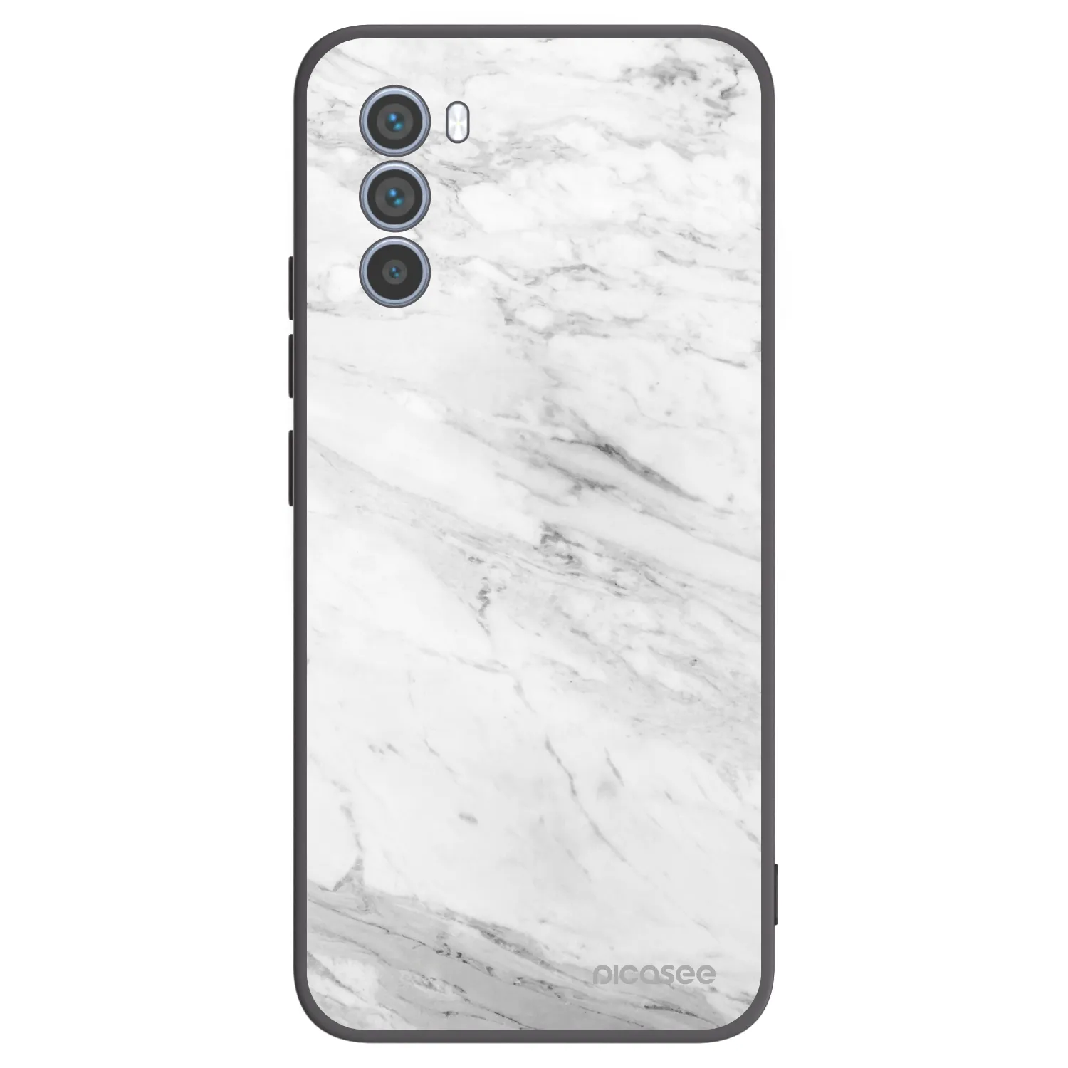 Picasee silikonski črni ovitek za Motorola Moto G62 - White marble