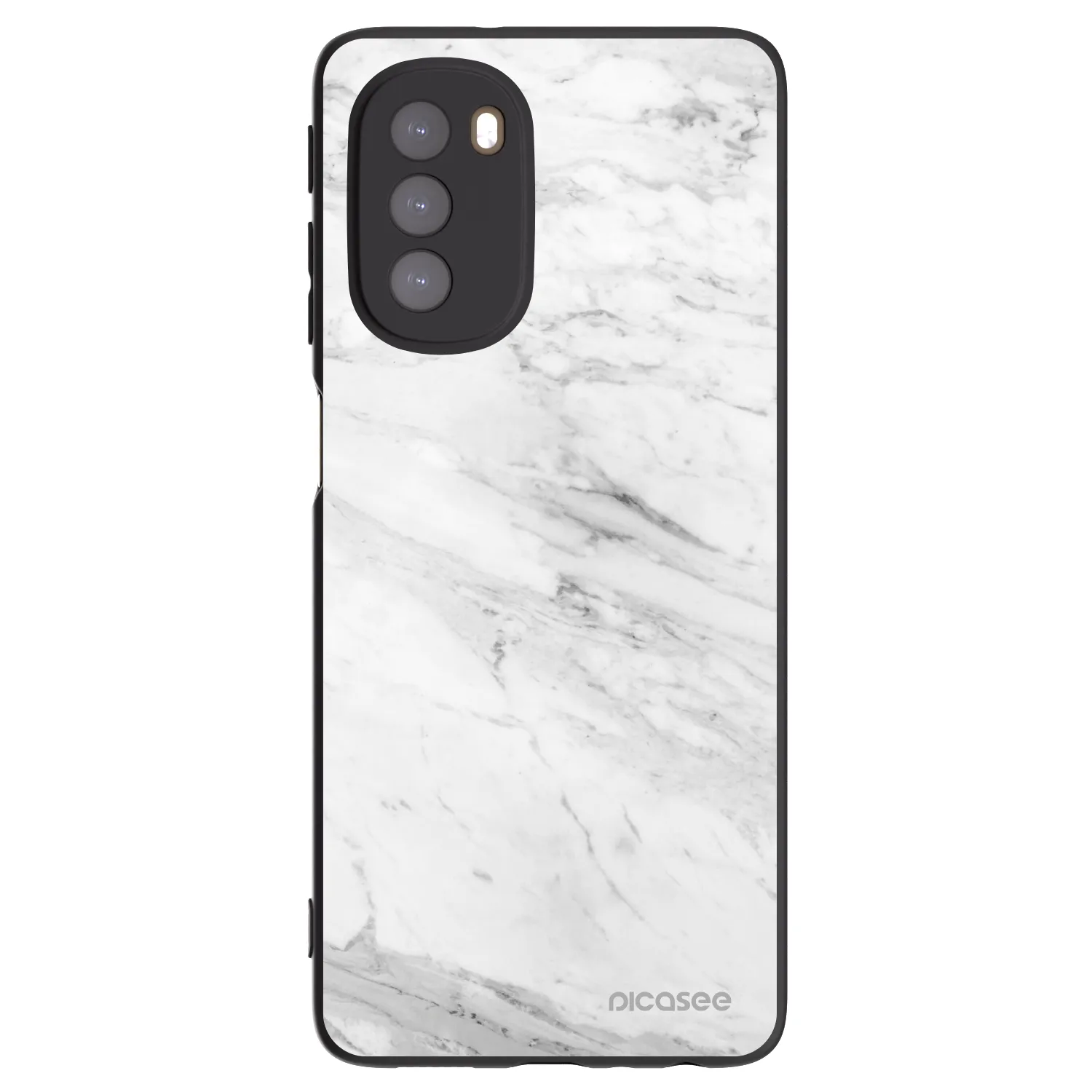 Picasee silikonski črni ovitek za Motorola Moto G51 - White marble