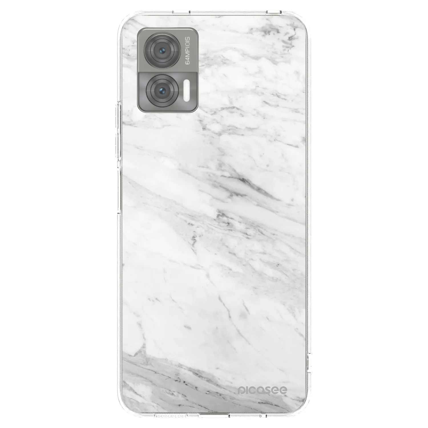 Picasee silikonski prozorni ovitek za Motorola Edge 30 Neo - White marble