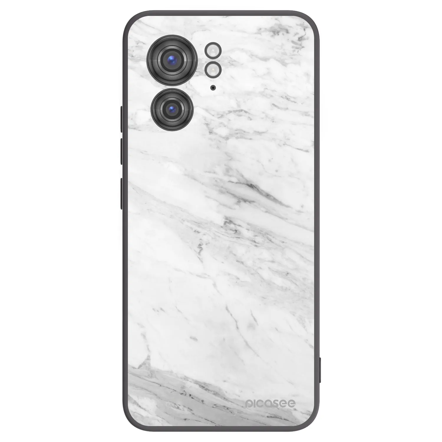 Picasee silikonski črni ovitek za Motorola Edge 40 - White marble