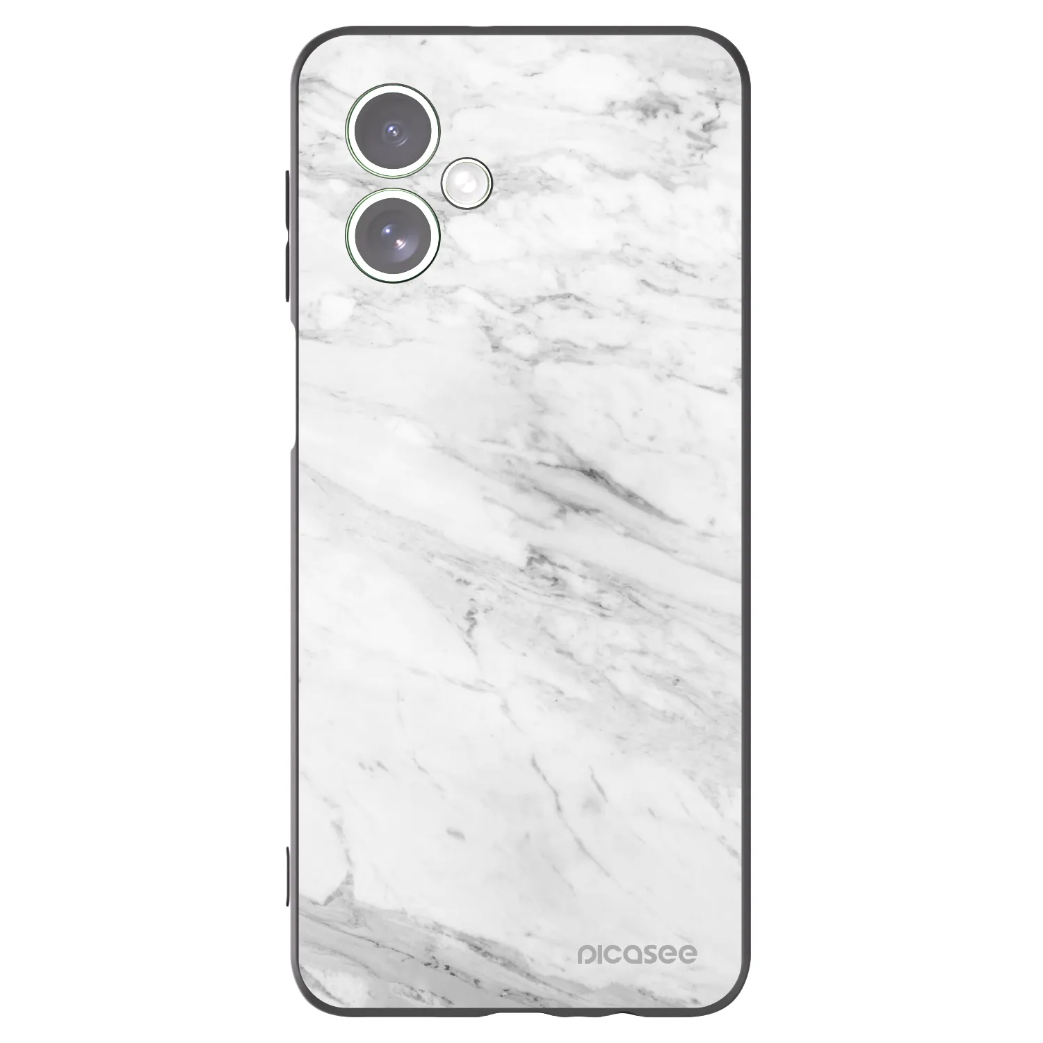Picasee silikonski črni ovitek za Motorola Moto G54 5G - White marble