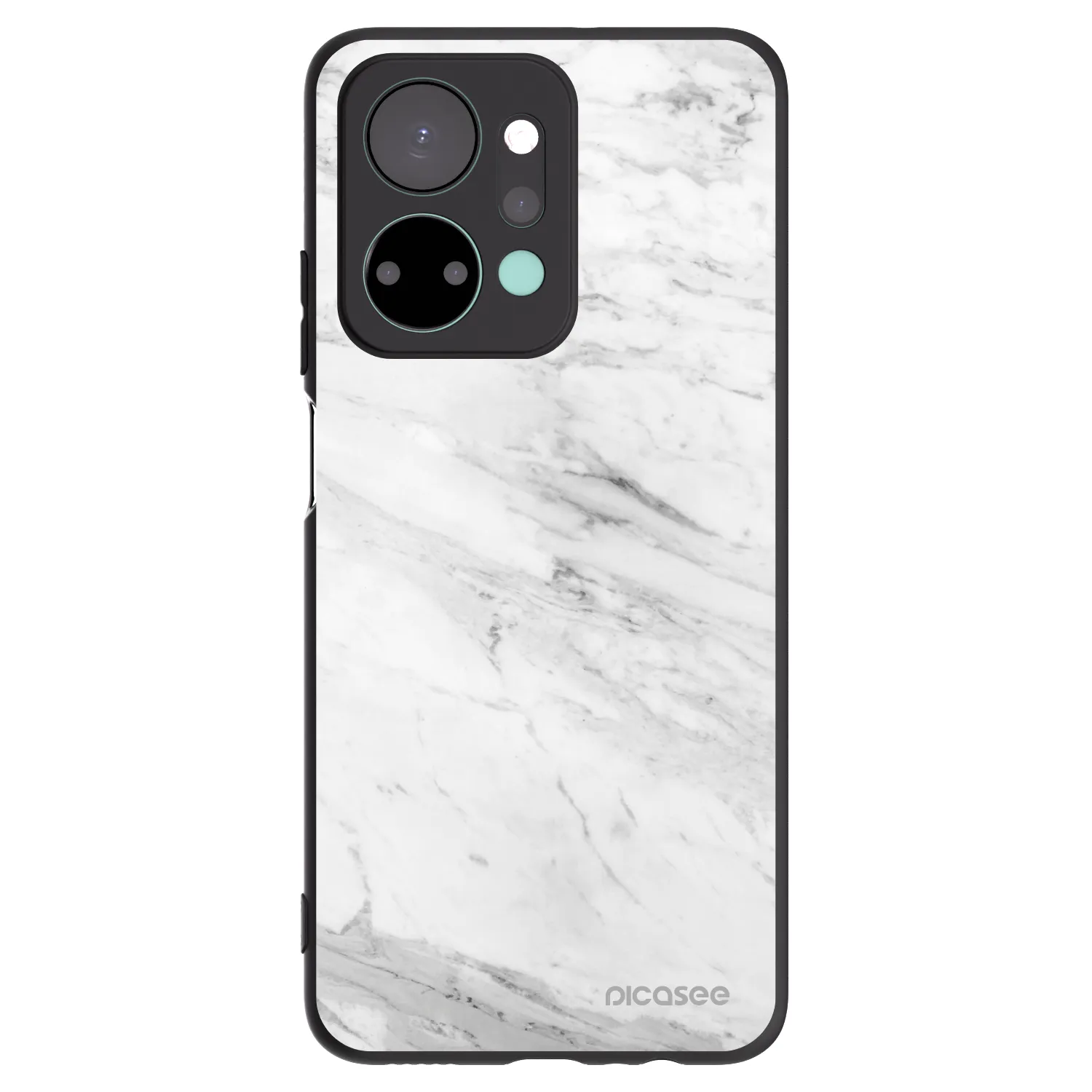 Picasee silikonski črni ovitek za Honor X7a - White marble