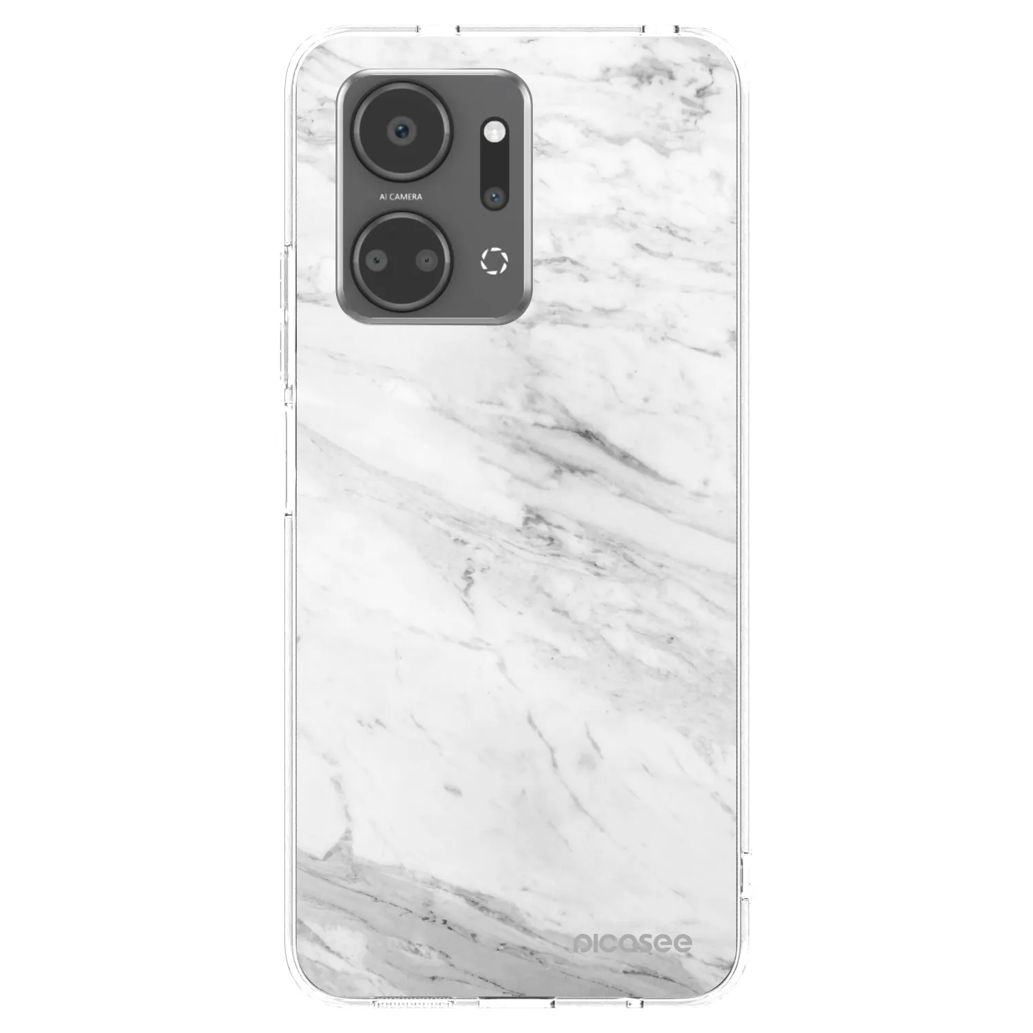 Picasee silikonski prozorni ovitek za Honor X7a - White marble