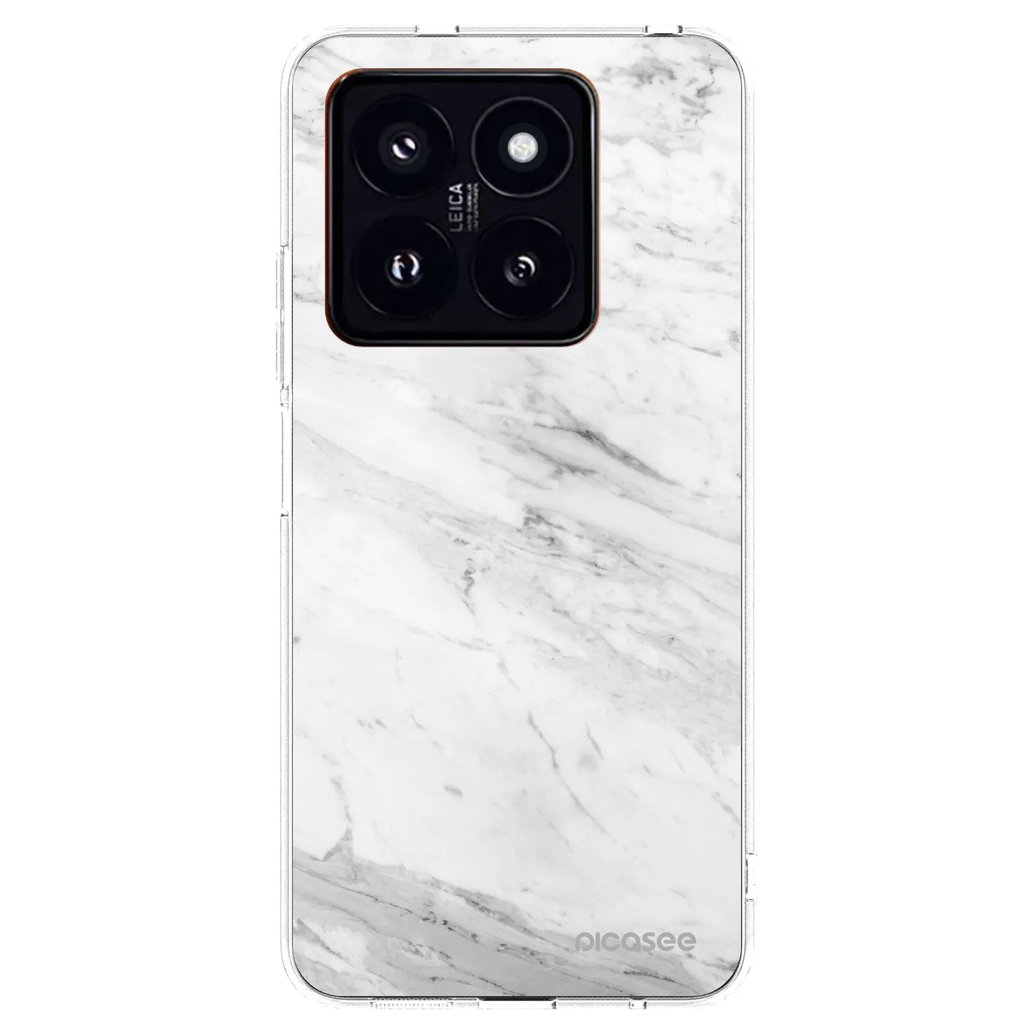 Picasee silikonski prozorni ovitek za Xiaomi 14 Pro - White marble