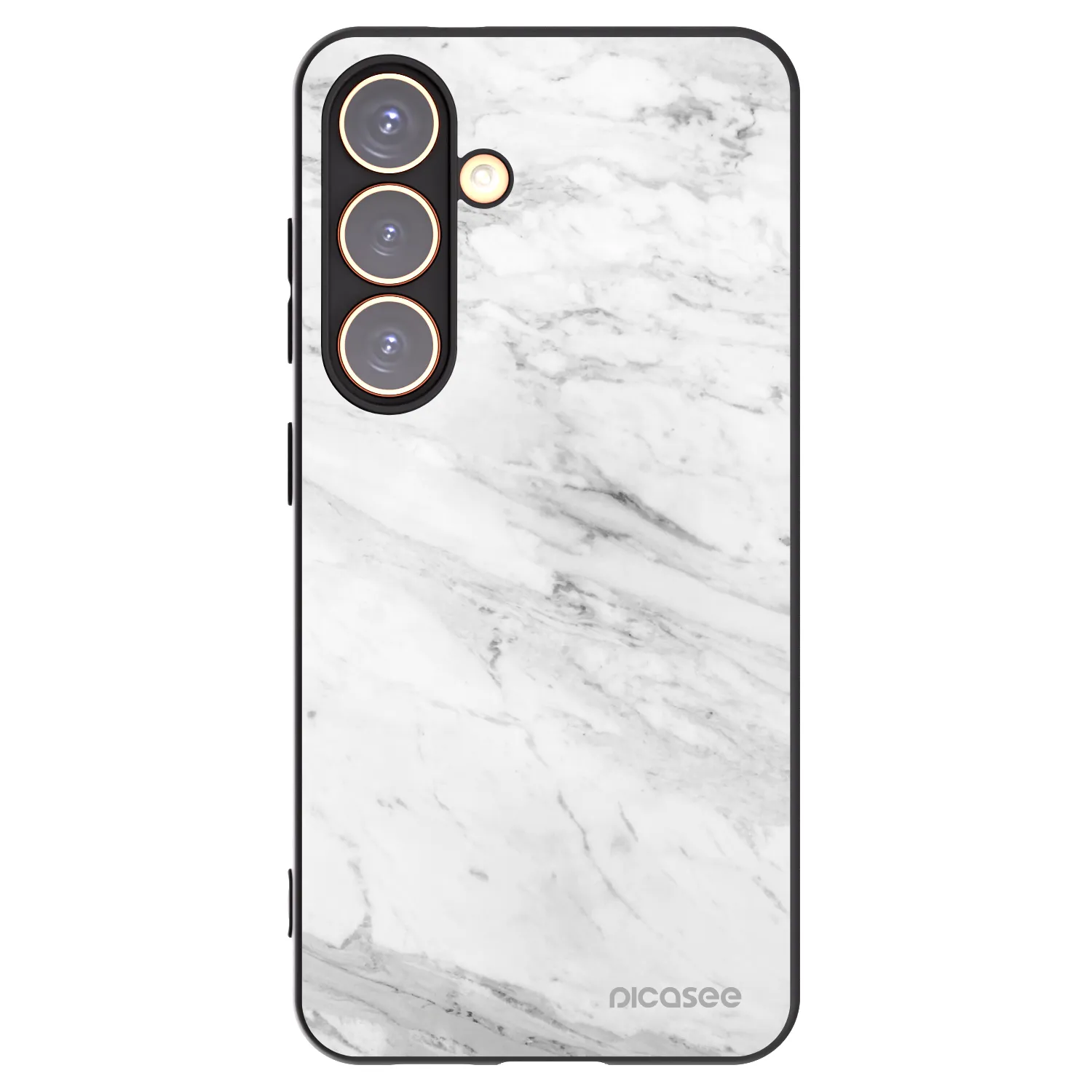Picasee silikonski črni ovitek za Samsung Galaxy S24 S921B 5G - White marble