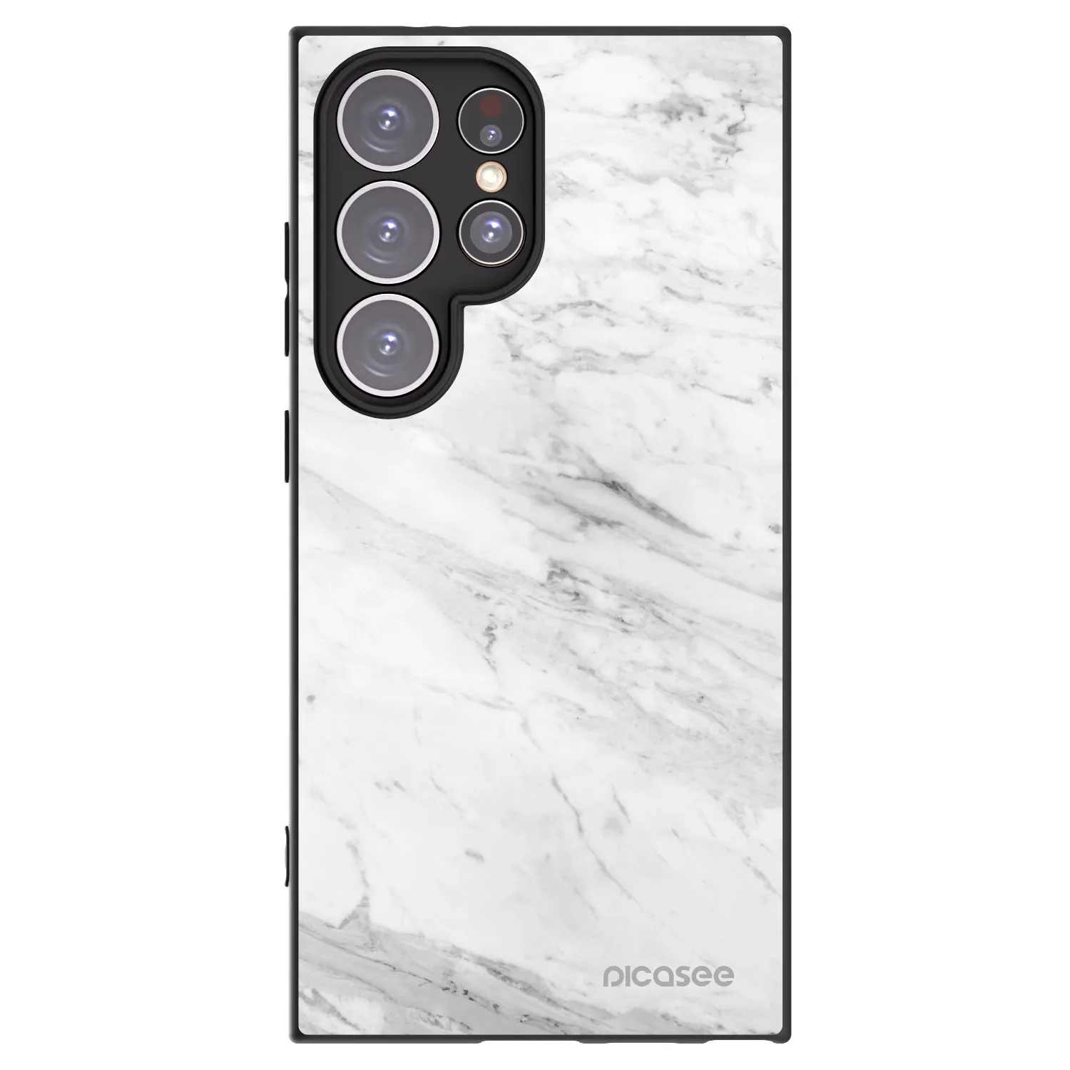 Picasee silikonski črni ovitek za Samsung Galaxy S24 Ultra S928B 5G - White marble