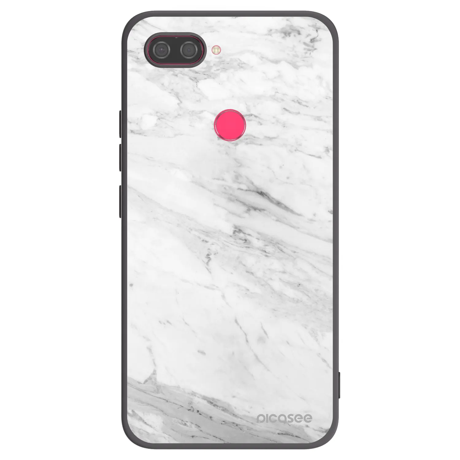 Picasee silikonski črni ovitek za Xiaomi Mi 8 Lite - White marble