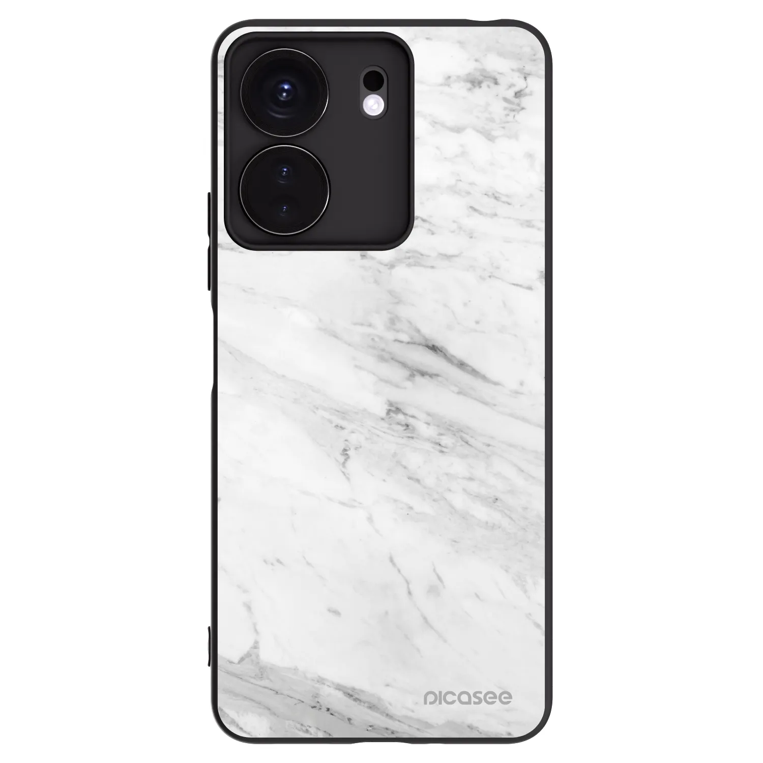 Picasee silikonski črni ovitek za Xiaomi Redmi 13C 4G - White marble