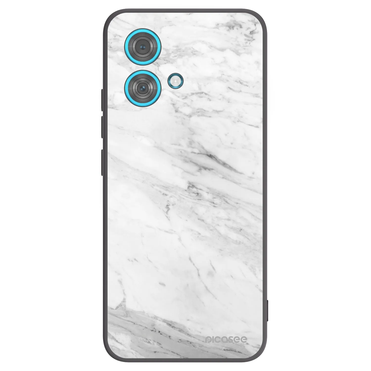 Picasee silikonski črni ovitek za Motorola Edge 40 Neo - White marble