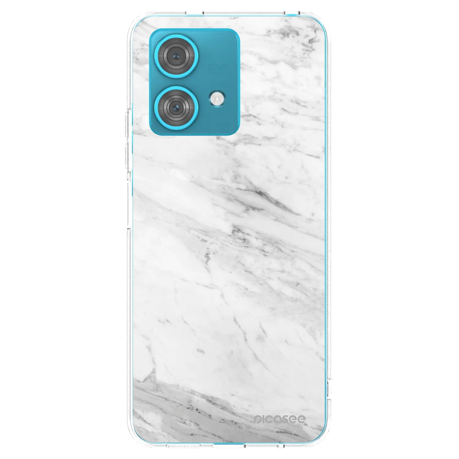 Picasee silikonski prozorni ovitek za Motorola Edge 40 Neo - White marble