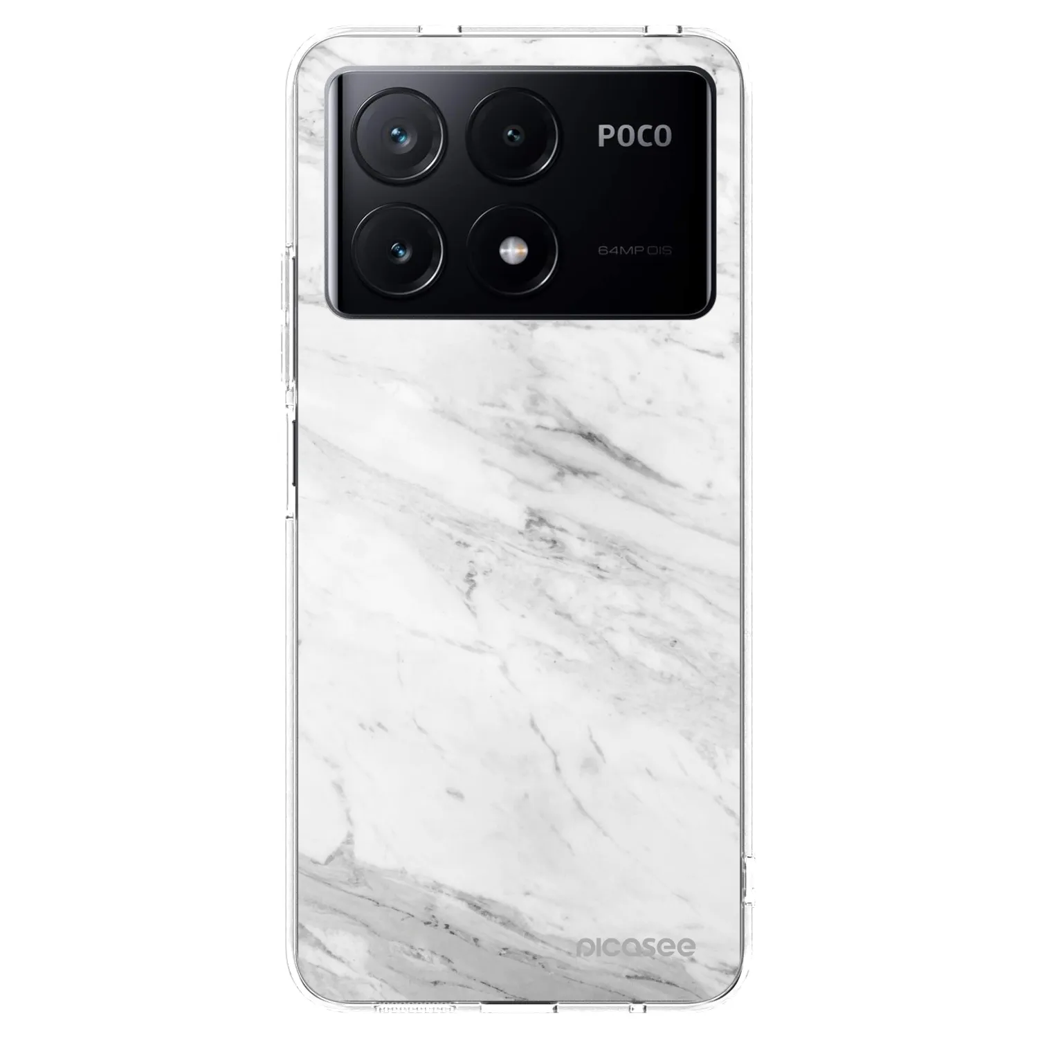 Picasee silikonski prozorni ovitek za Xiaomi Poco X6 Pro - White marble