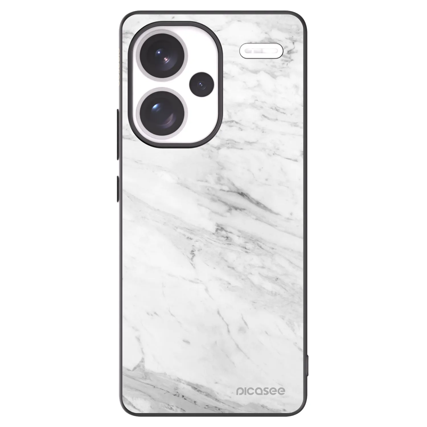 Picasee silikonski črni ovitek za Xiaomi Redmi Note 13 Pro+ 5G - White marble