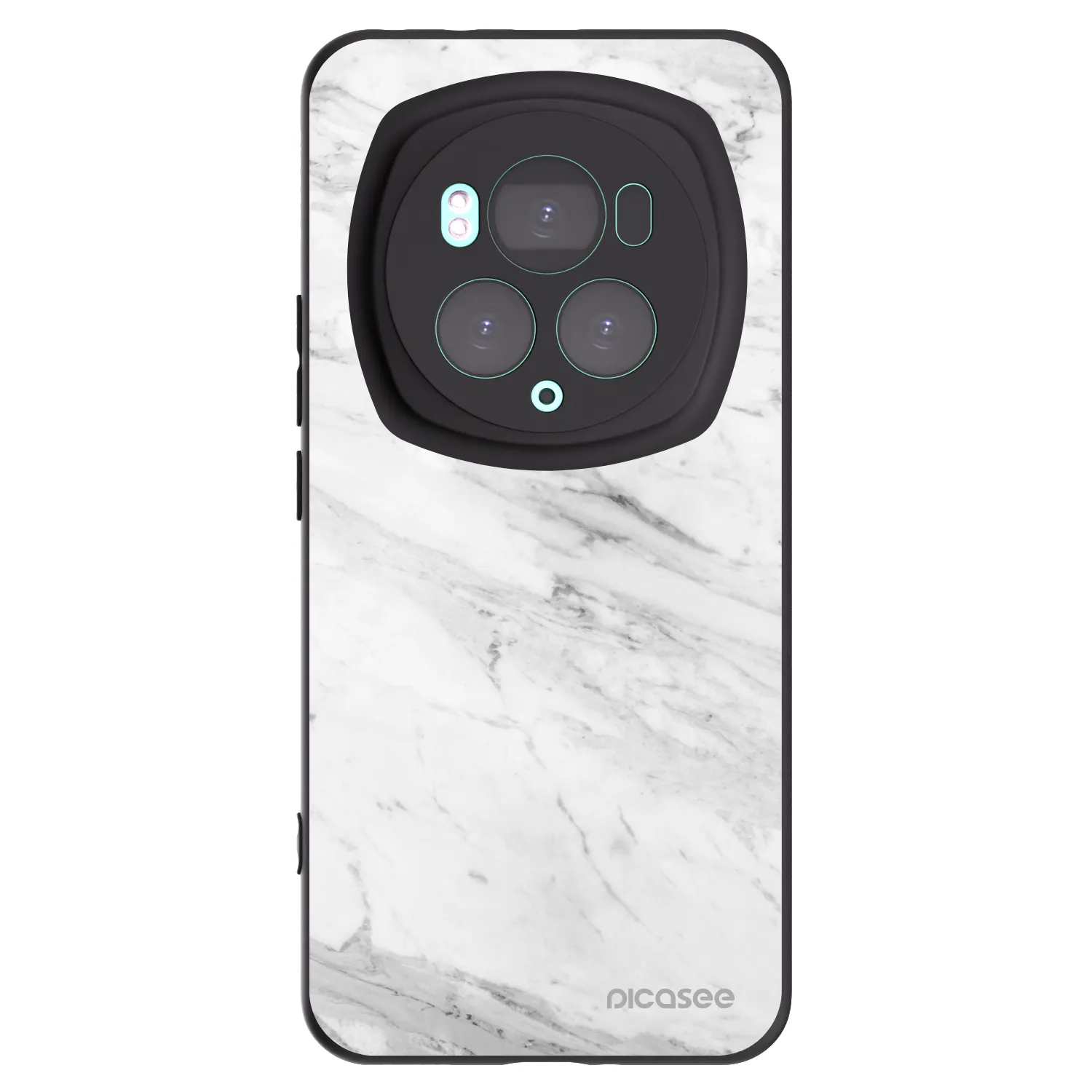 Picasee silikonski črni ovitek za Honor Magic6 Pro - White marble