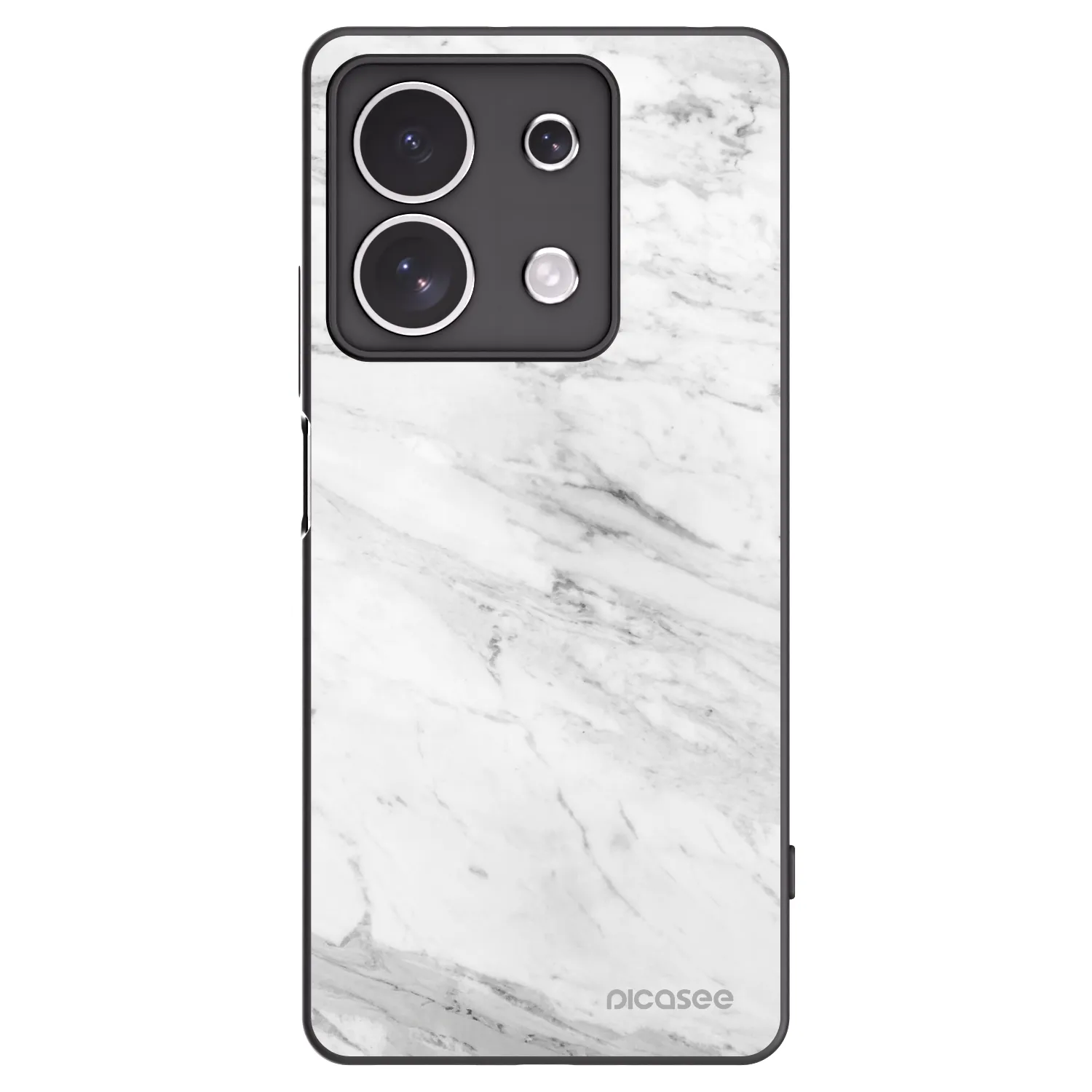 Picasee silikonski črni ovitek za Xiaomi Redmi Note 13 4G - White marble