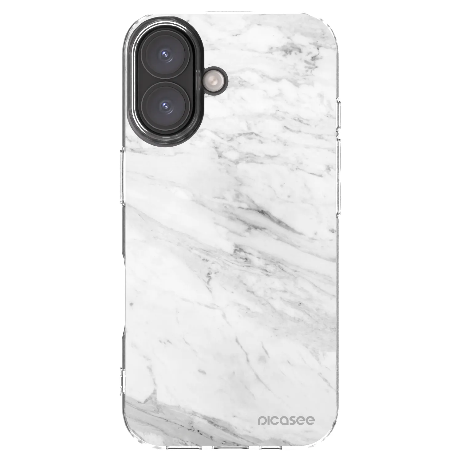 Picasee silikonski prozorni ovitek za Apple iPhone 16 - White marble