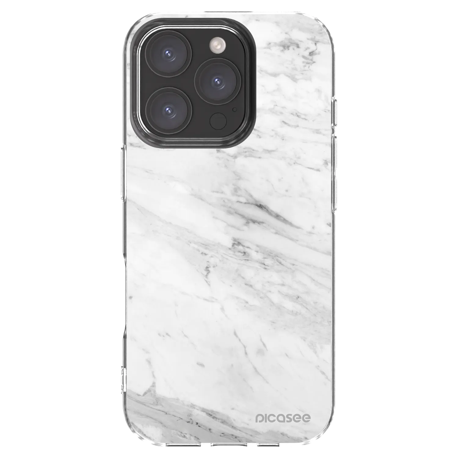 Picasee silikonski prozorni ovitek za Apple iPhone 16 Pro - White marble