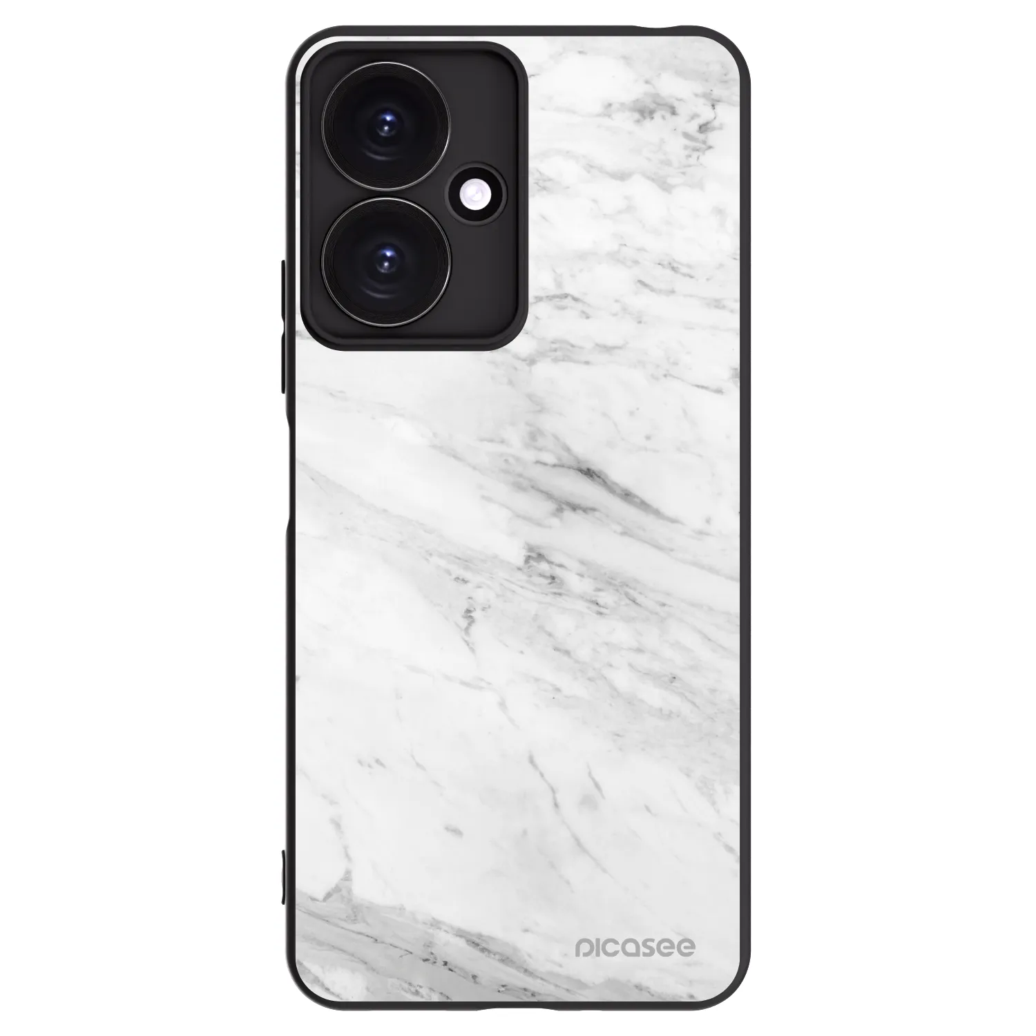 Picasee silikonski črni ovitek za Xiaomi Redmi 13C 5G - White marble
