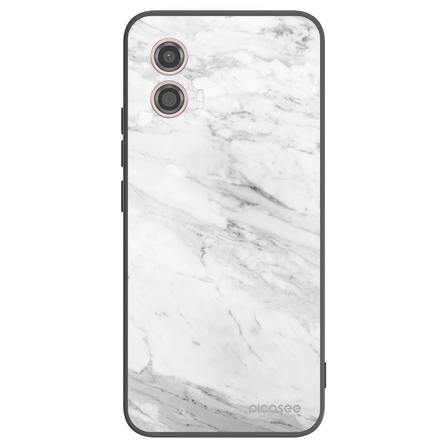 Picasee silikonski črni ovitek za Motorola Moto G53 5G - White marble