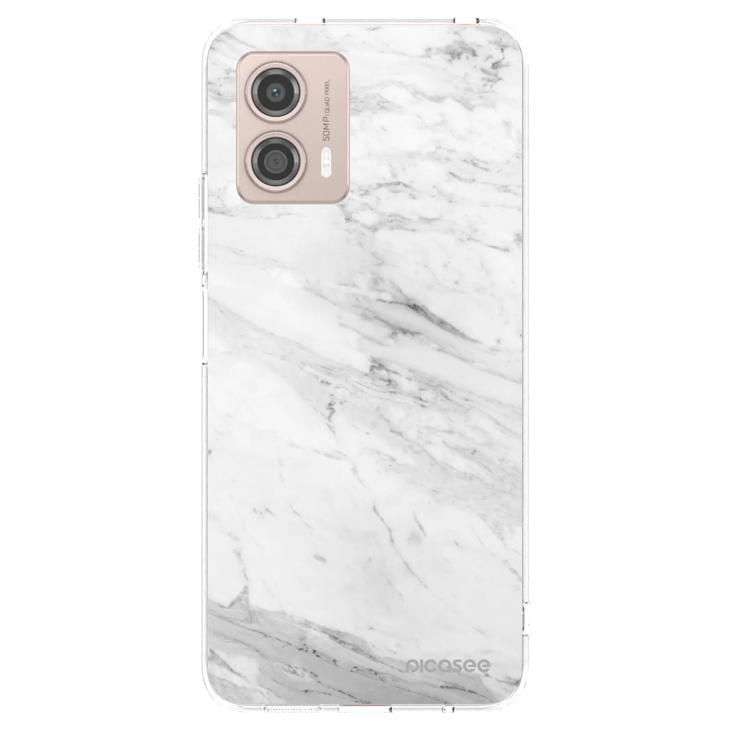 Picasee silikonski prozorni ovitek za Motorola Moto G53 5G - White marble
