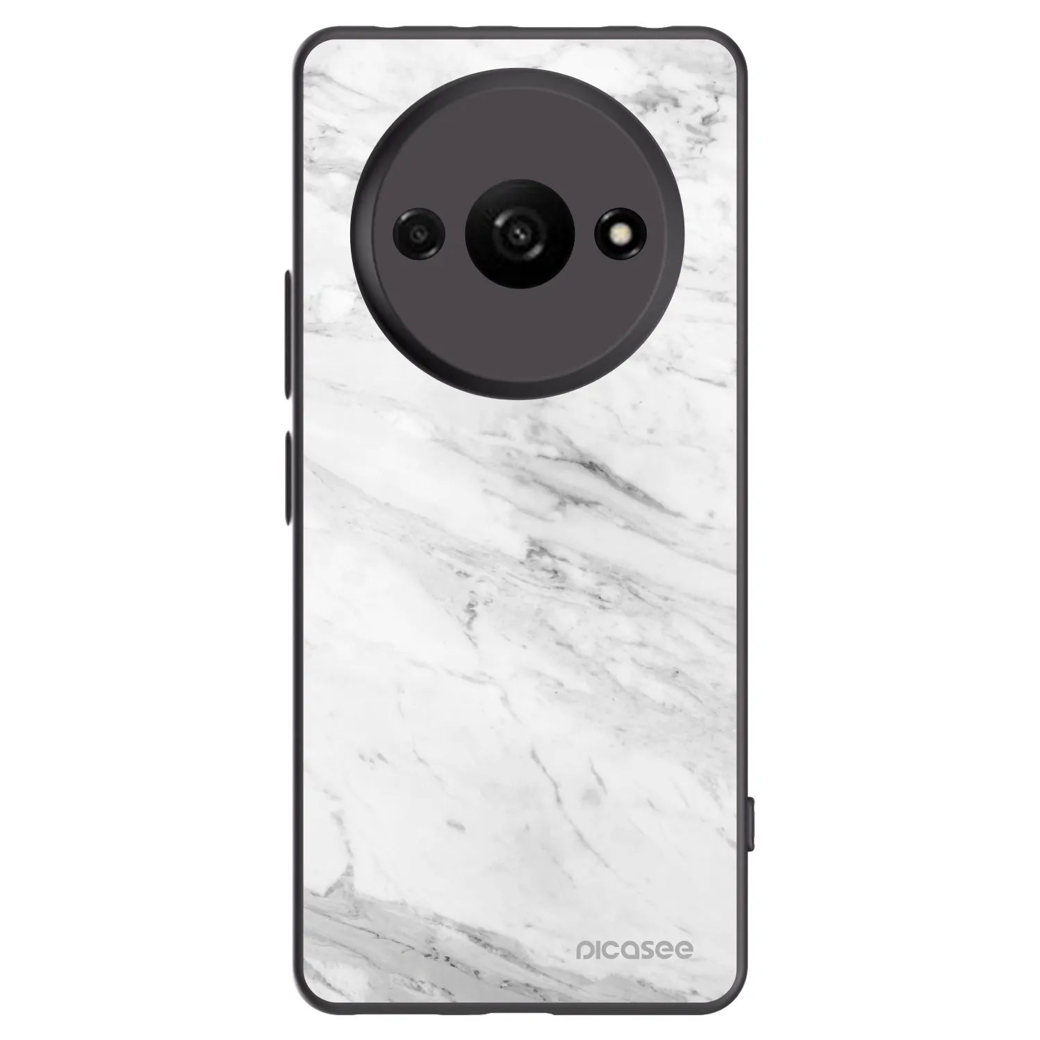 Picasee silikonski črni ovitek za Xiaomi Redmi A3 - White marble