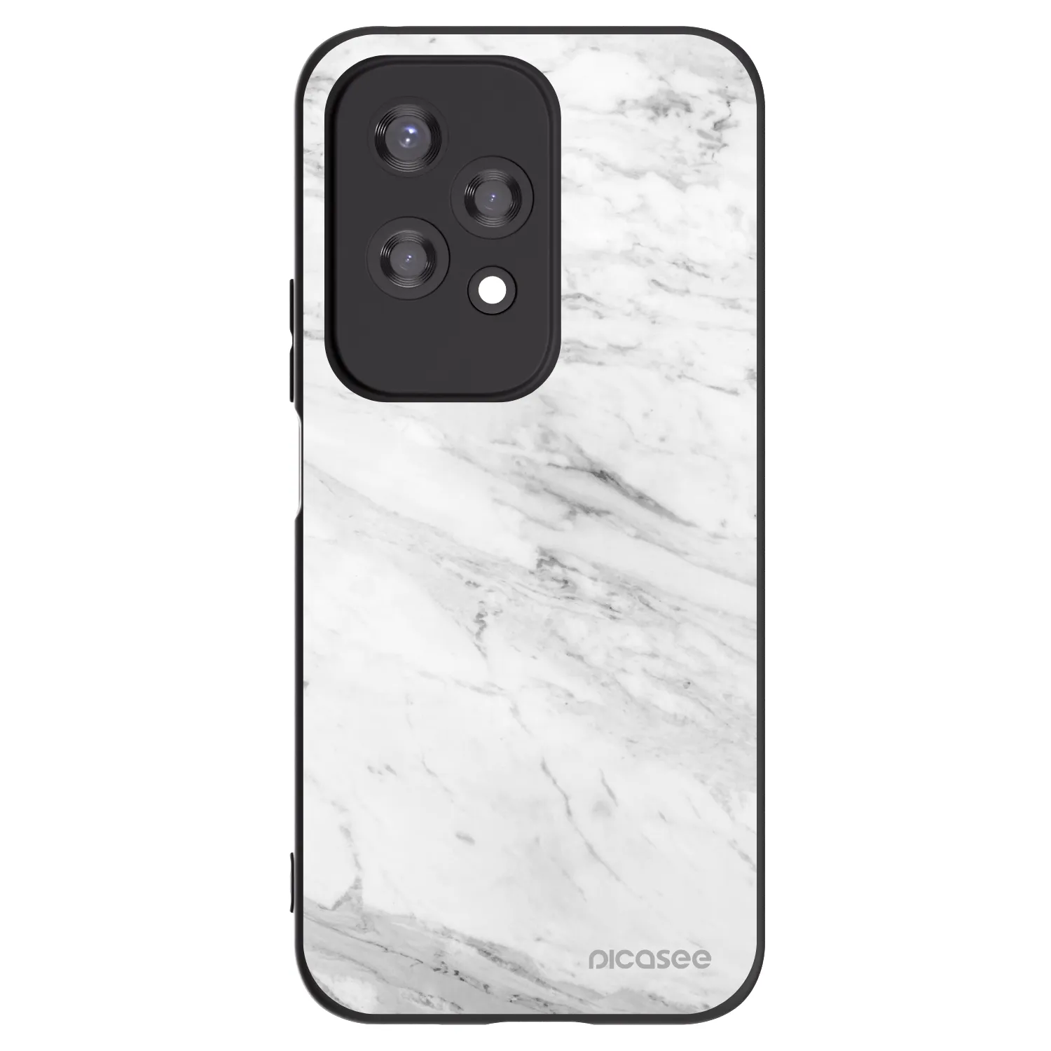 Picasee silikonski črni ovitek za Honor 200 Lite - White marble