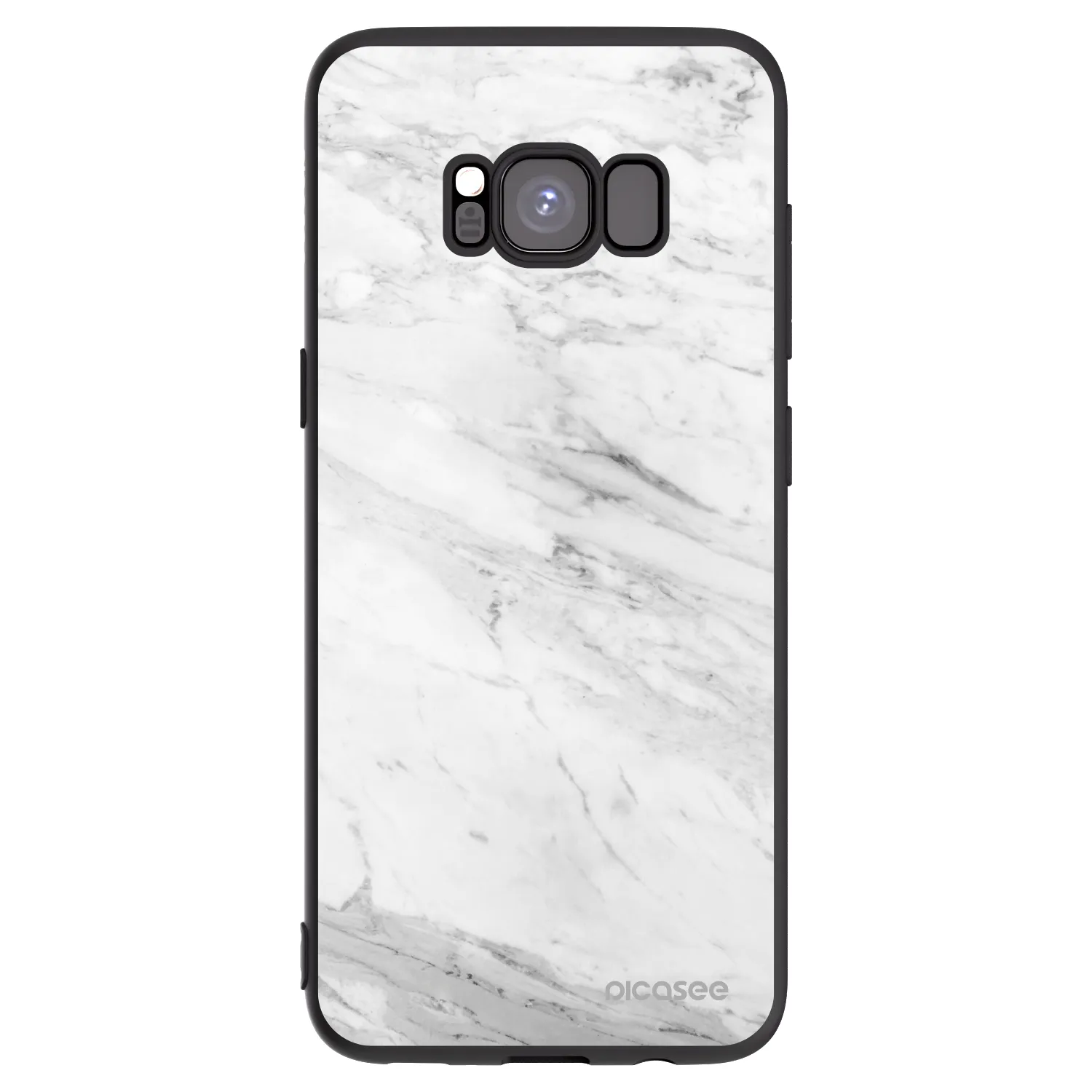 Picasee silikonski črni ovitek za Samsung Galaxy S8 G950F - White marble