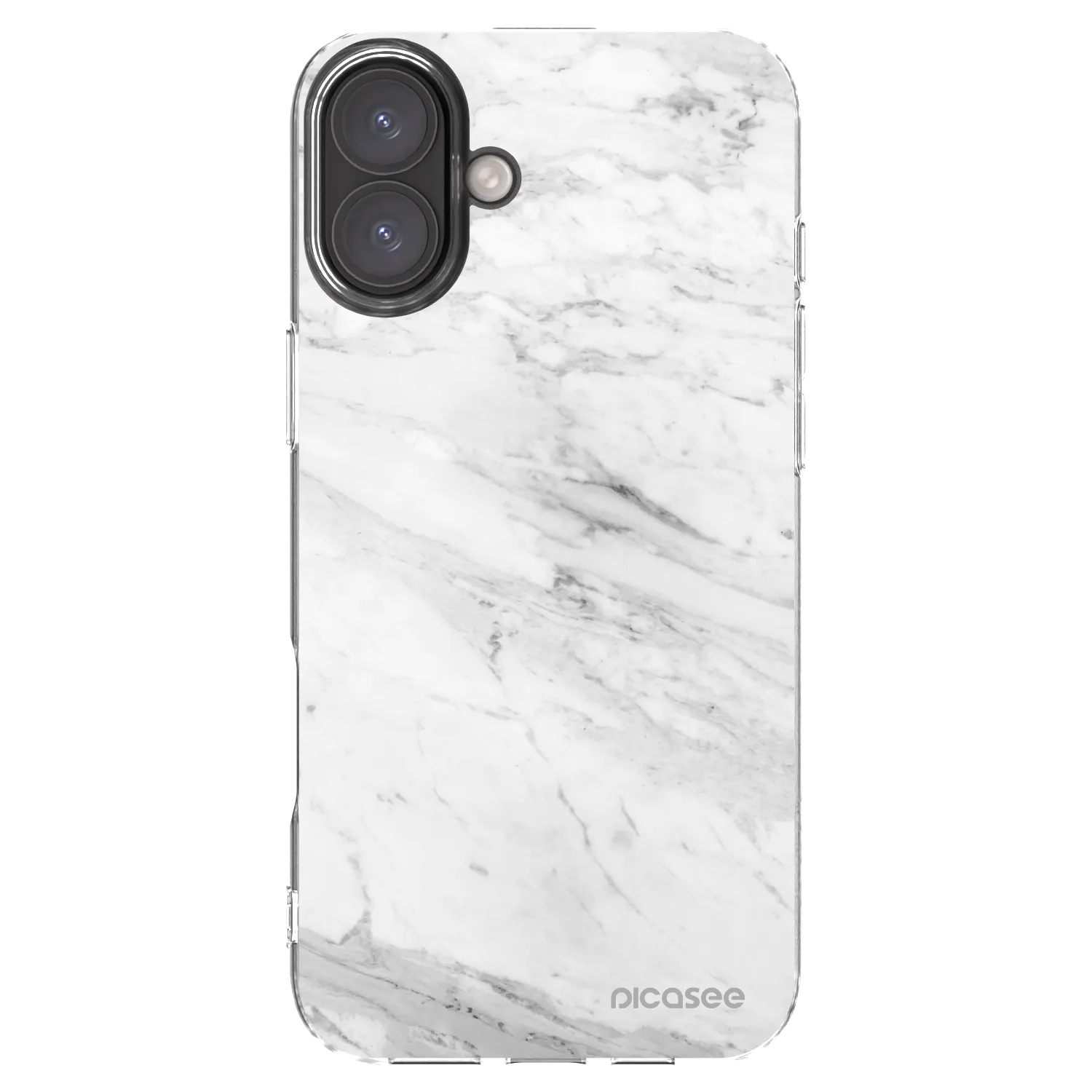 Picasee silikonski prozorni ovitek za Apple iPhone 16 Plus - White marble