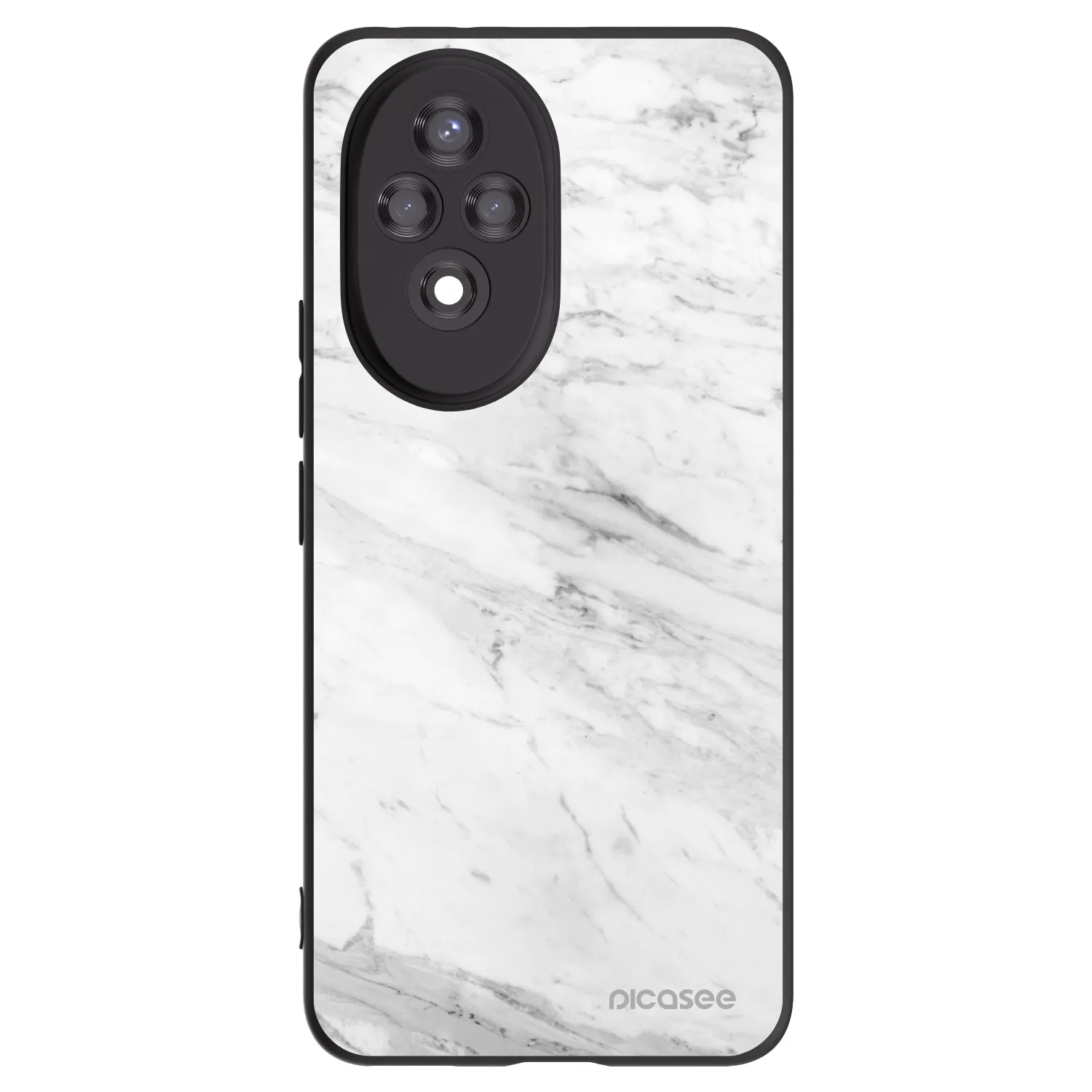 Picasee silikonski črni ovitek za Honor 200 Pro 5G - White marble