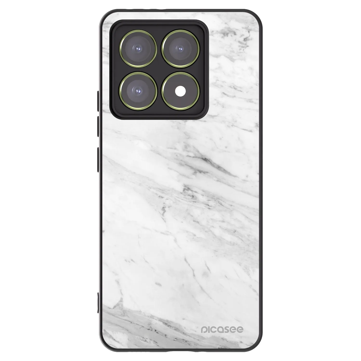 Picasee silikonski črni ovitek za Xiaomi 14T - White marble