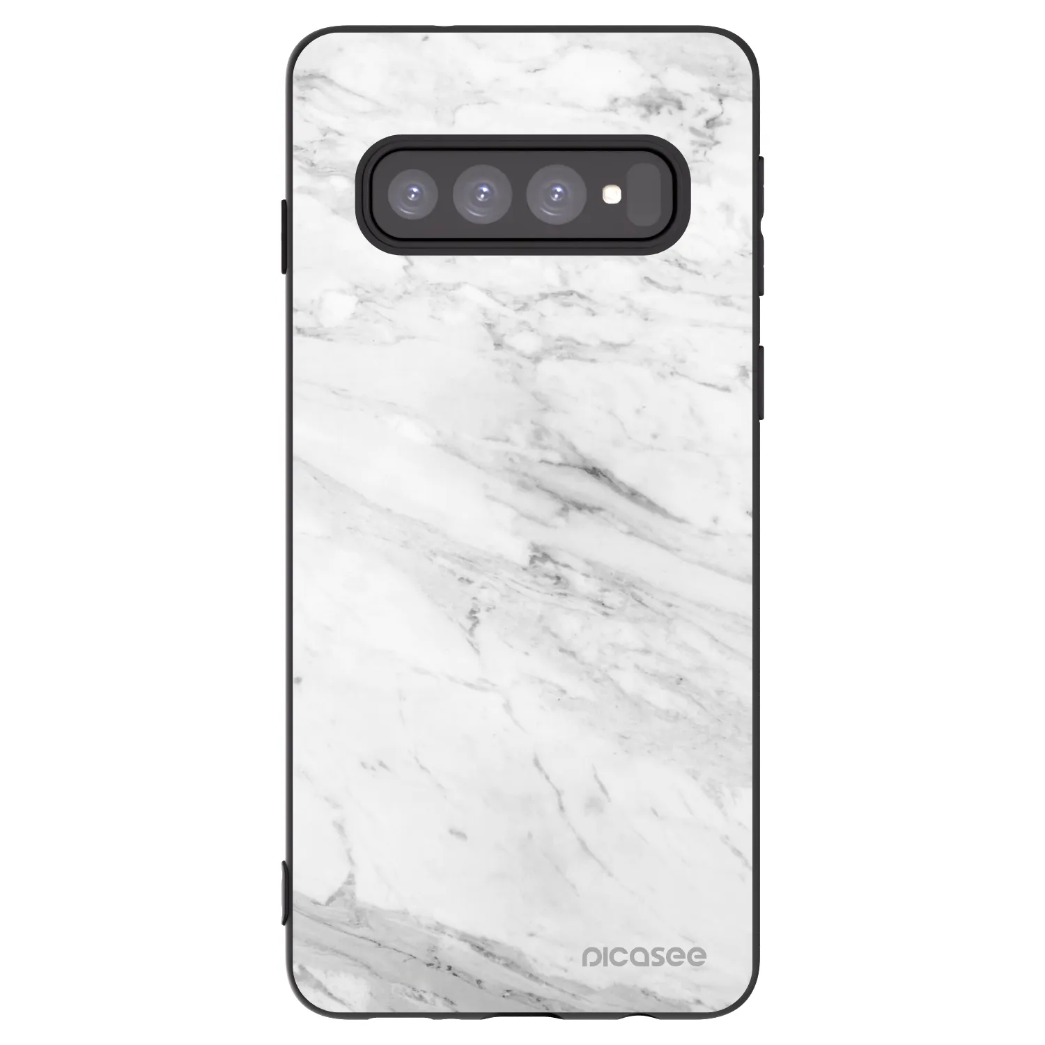 Picasee silikonski črni ovitek za Samsung Galaxy S10 G973 - White marble
