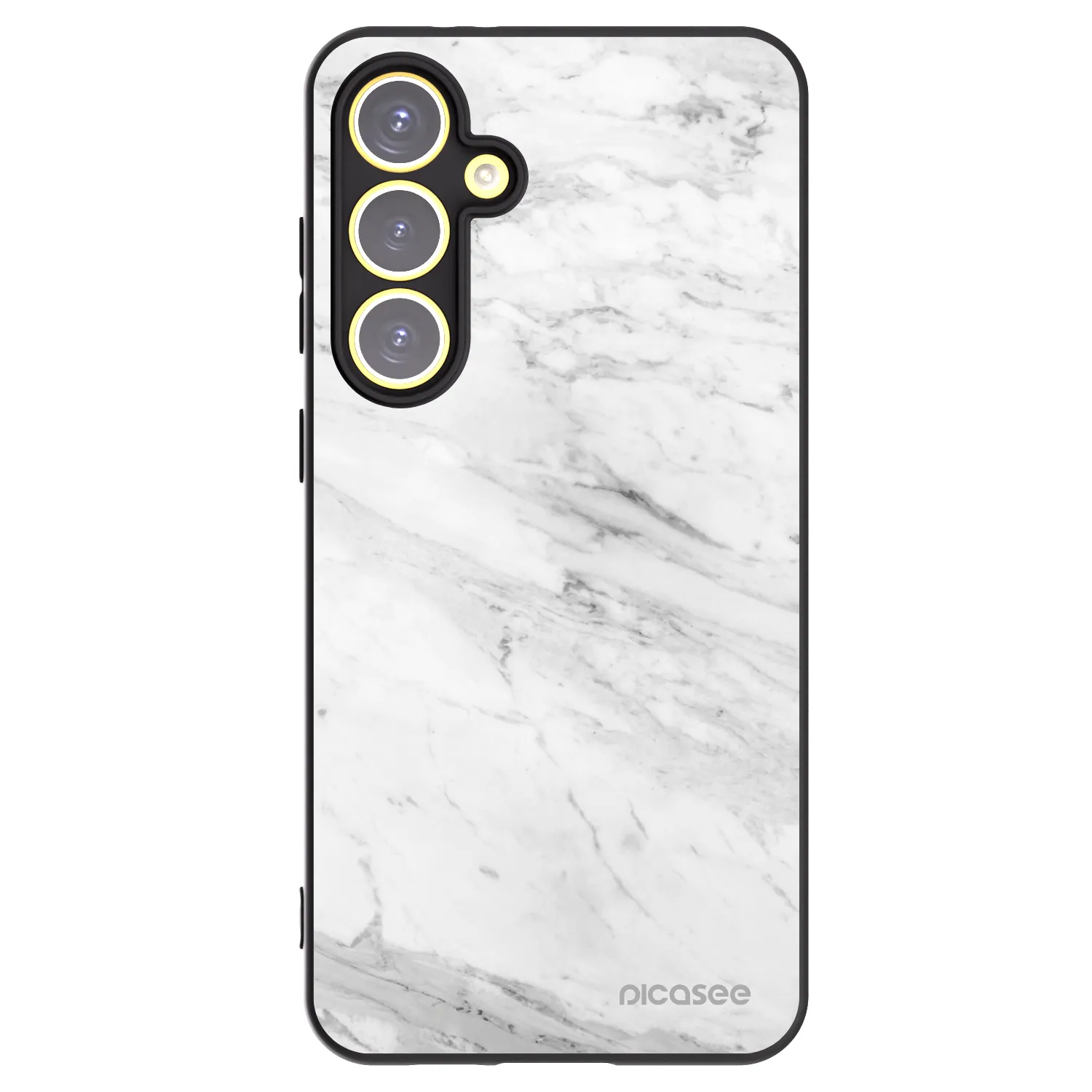 Picasee silikonski črni ovitek za Samsung Galaxy S24 FE S721B - White marble