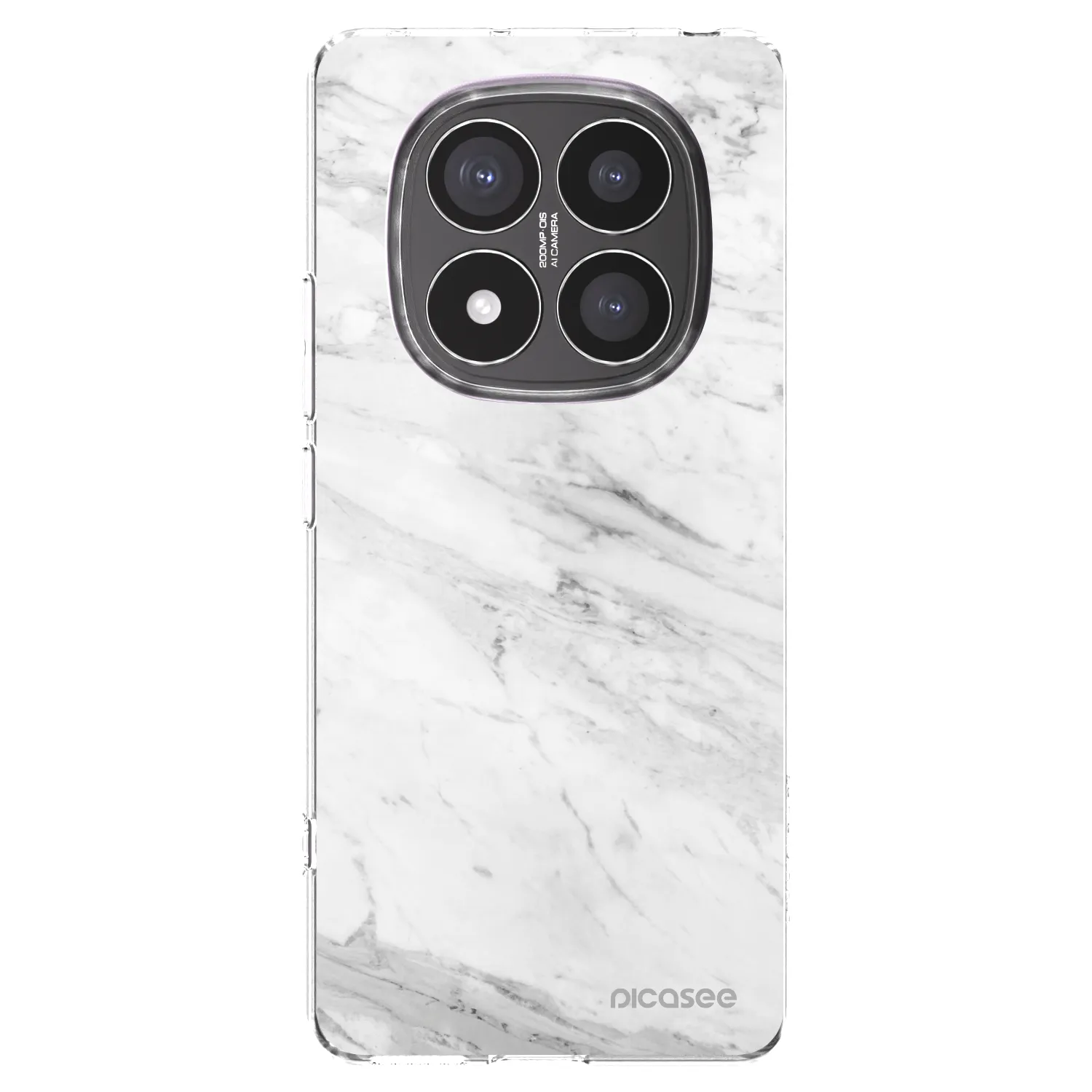 Picasee silikonski prozorni ovitek za Xiaomi Redmi Note 14 Pro+ 5G - White marble