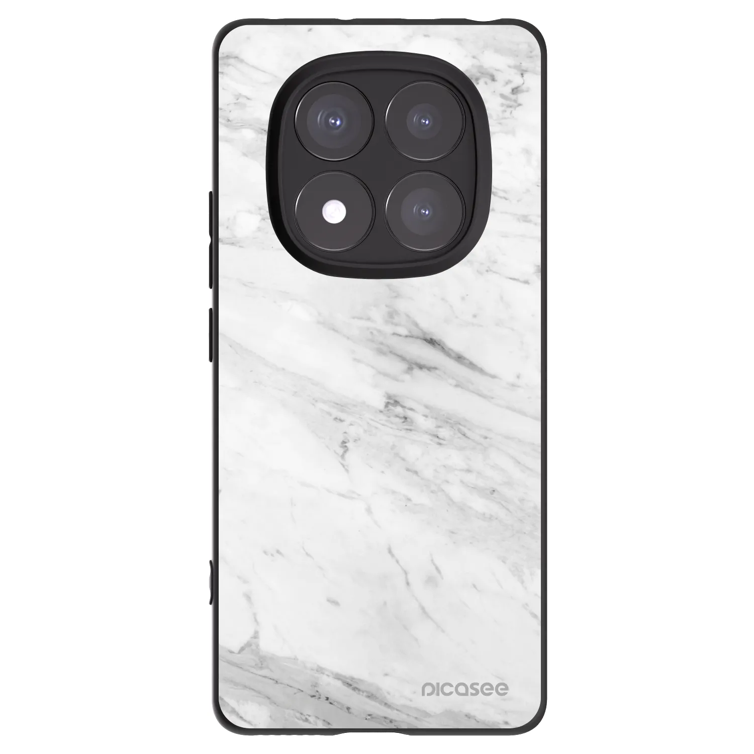 Picasee silikonski črni ovitek za Xiaomi Redmi Note 14 Pro 5G - White marble