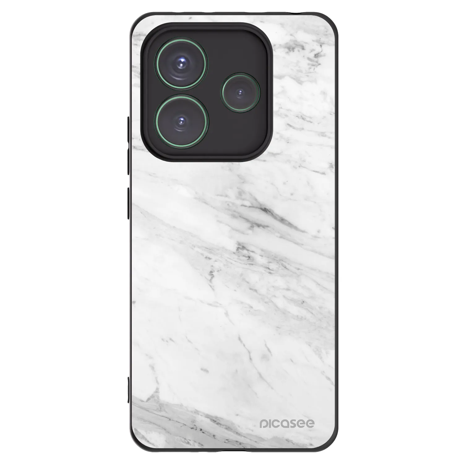 Picasee silikonski črni ovitek za Xiaomi Redmi Note 14 5G - White marble