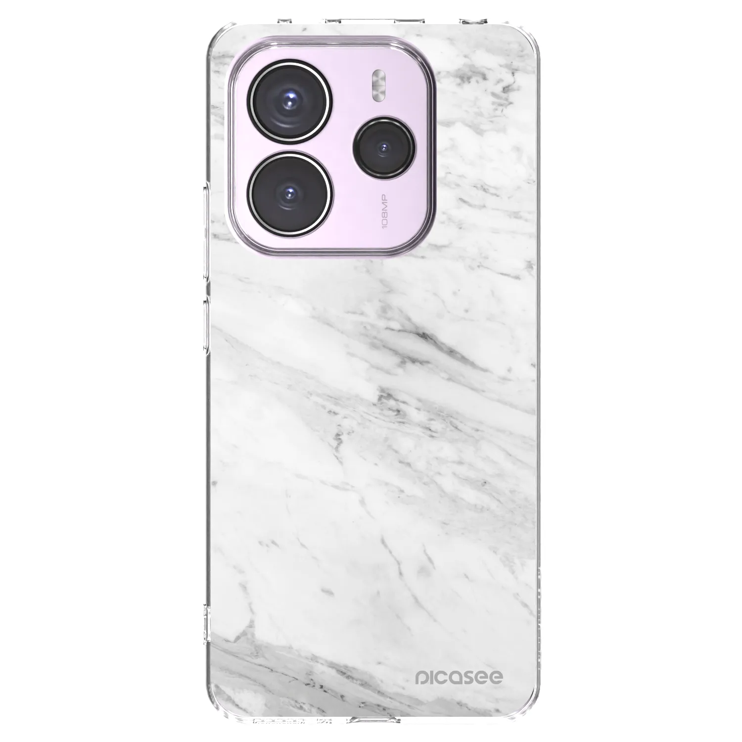Picasee silikonski prozorni ovitek za Xiaomi Redmi Note 14 5G - White marble