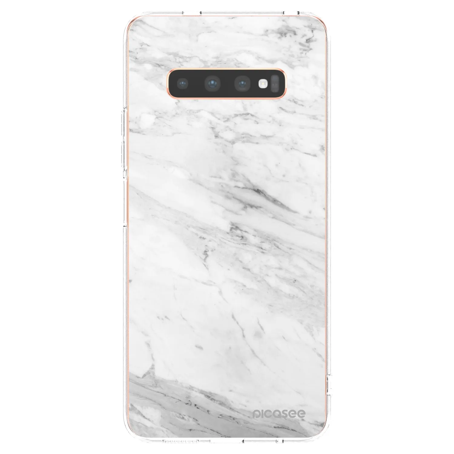 Picasee silikonski prozorni ovitek za Samsung Galaxy S10 Plus G975 - White marble