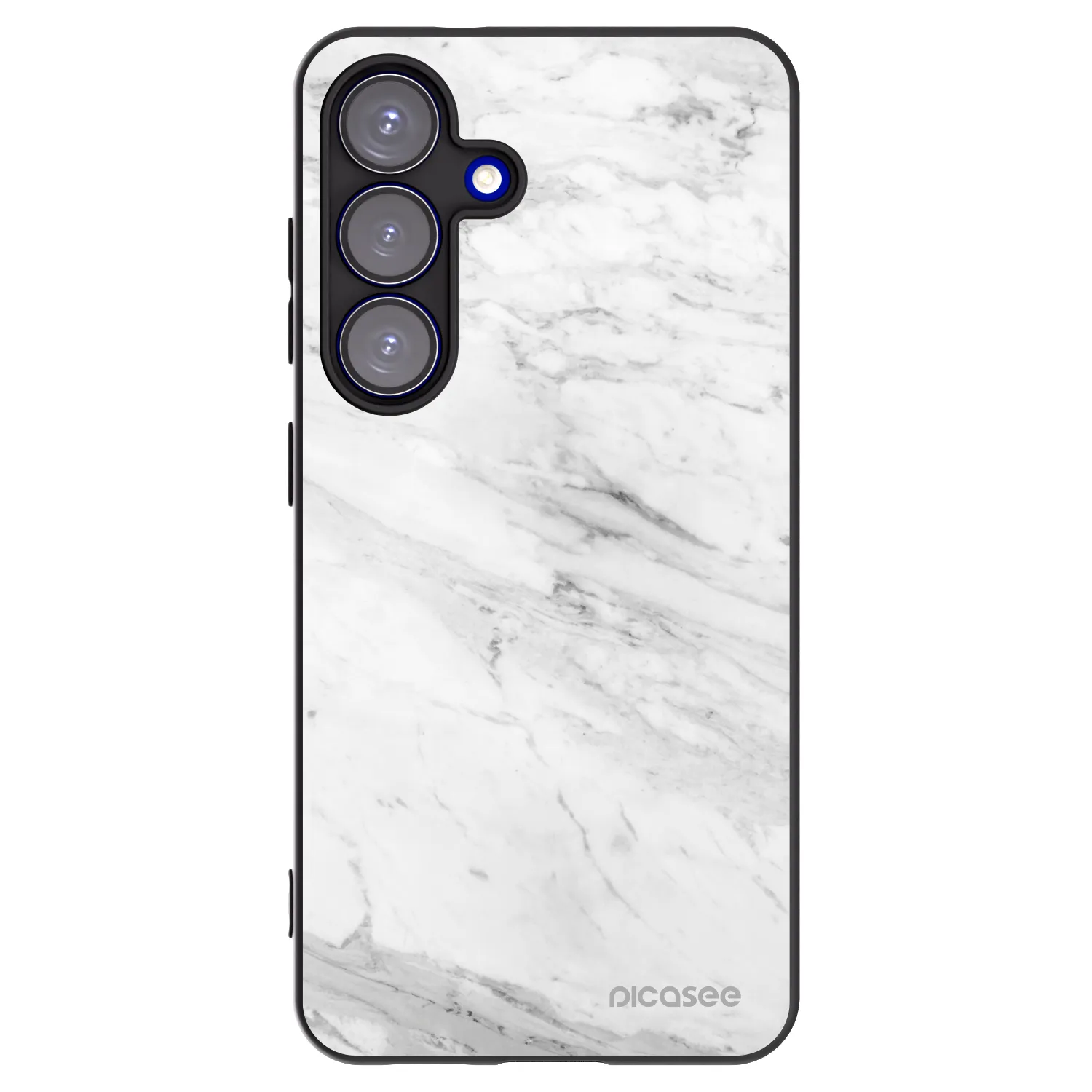 Picasee silikonski črni ovitek za Samsung Galaxy S25 5G - White marble